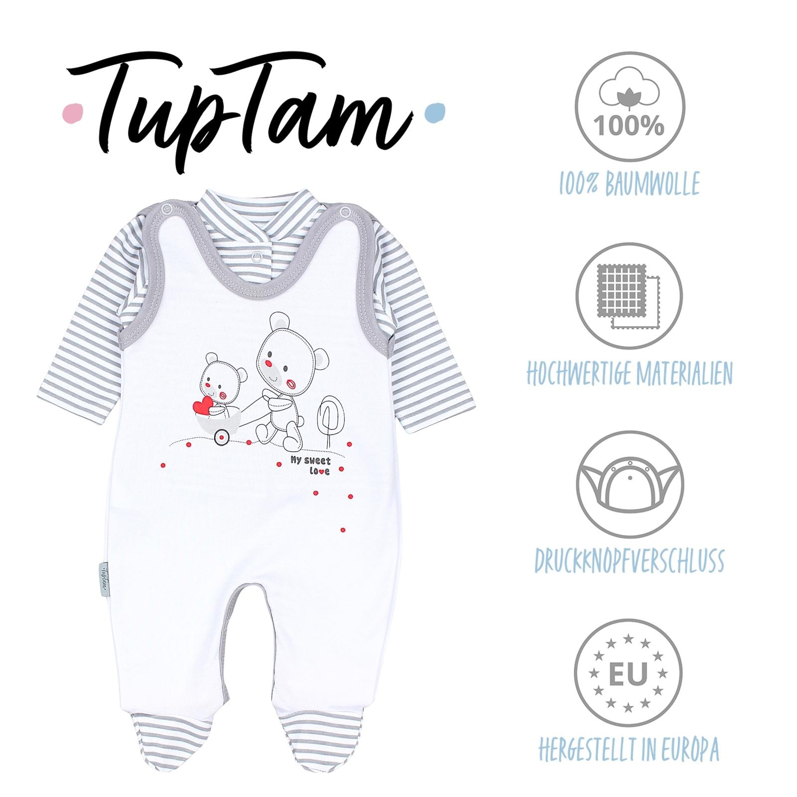 TupTam Strampler »Set Baby Unisex Strampler-Set mit Aufdruck Spruch 2-tlg«