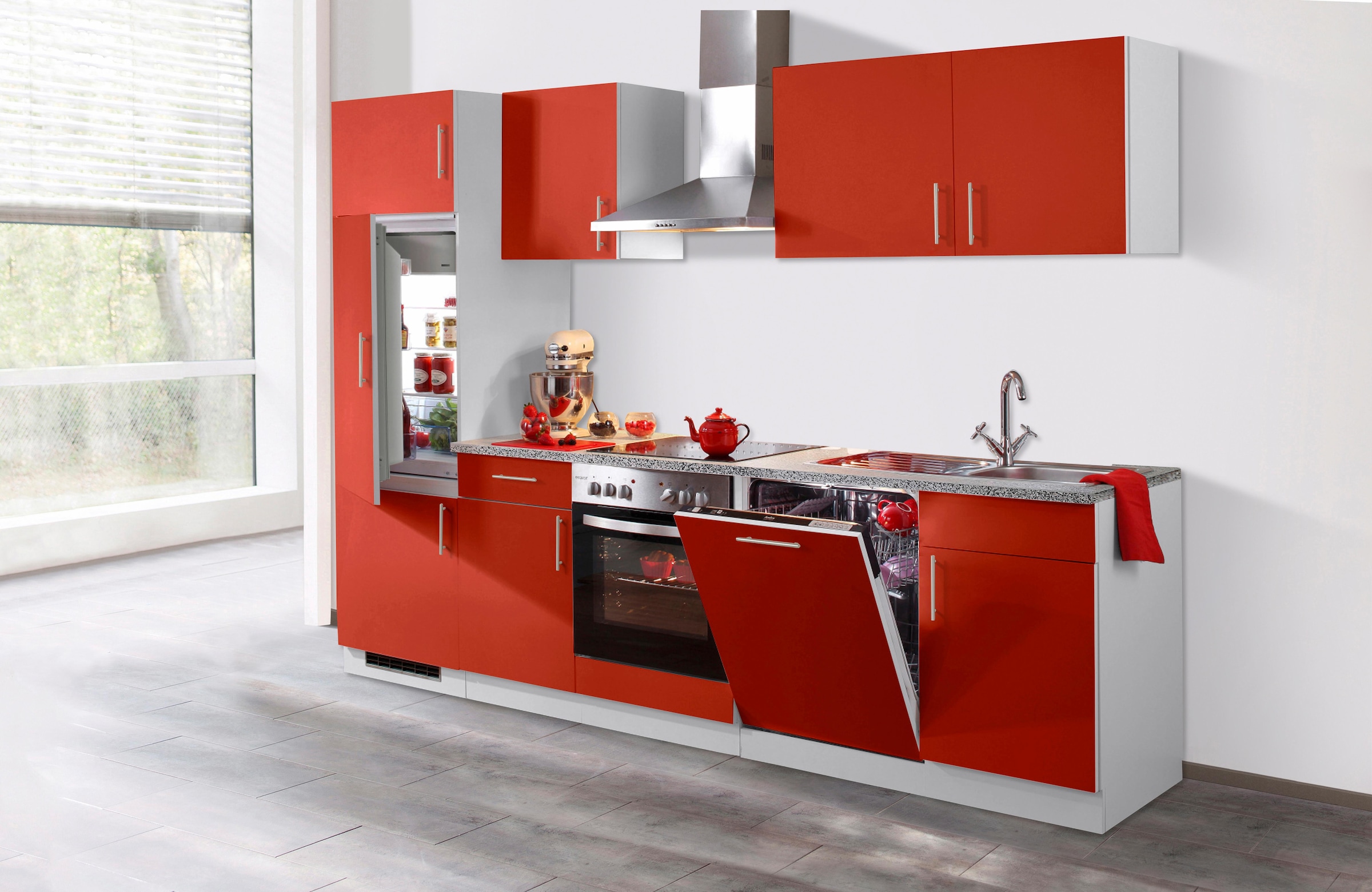 wiho Küchen Küchenzeile »Kiel«, mit E-Geräten, inkl. Geschirrspüler, Breite  280 cm bestellen online bei OTTO