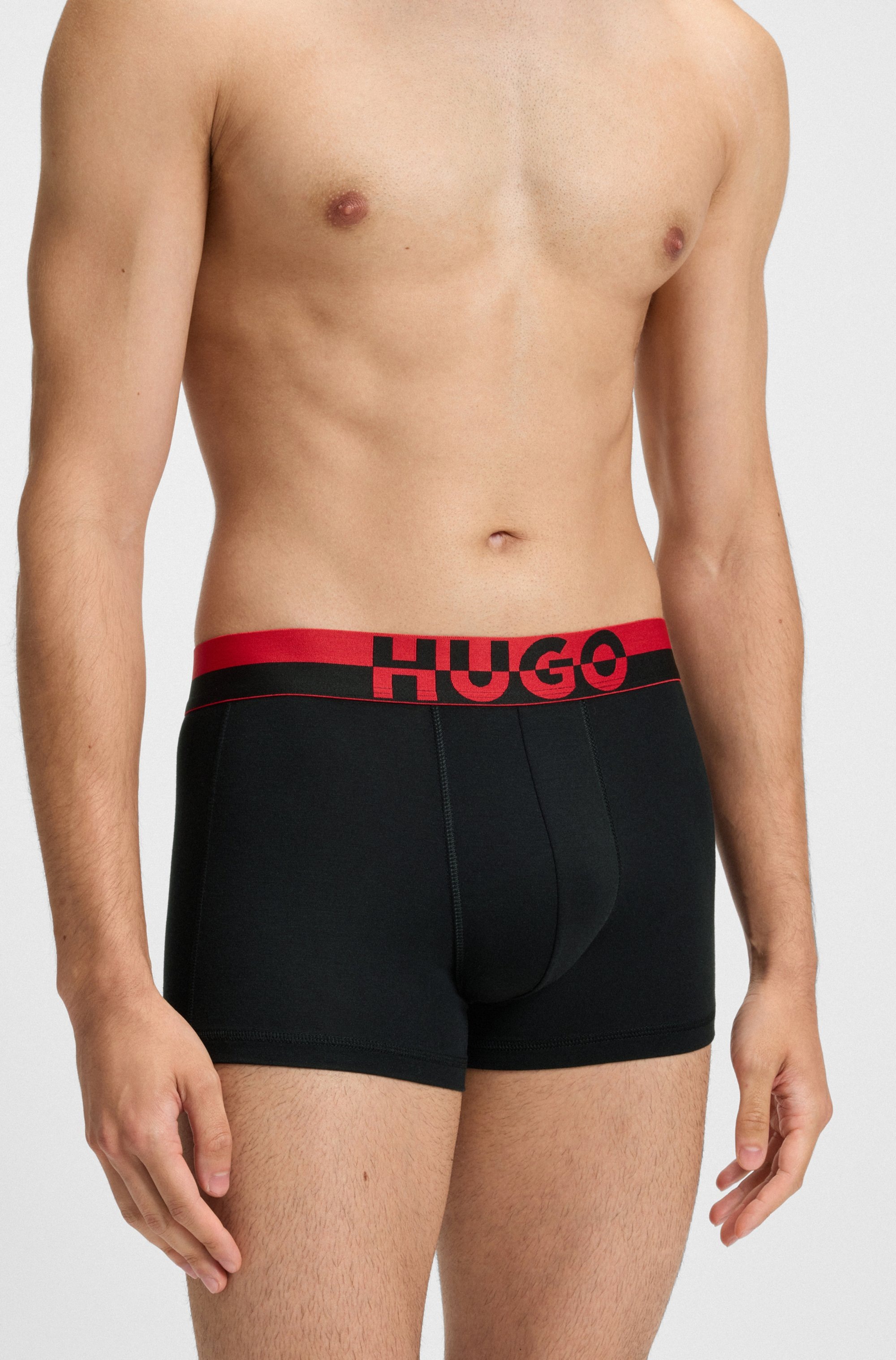 HUGO Underwear Boxershorts »TRUNK TR. SPLIT LOGO«, (3 St.), enganliegend, kurzes Bein