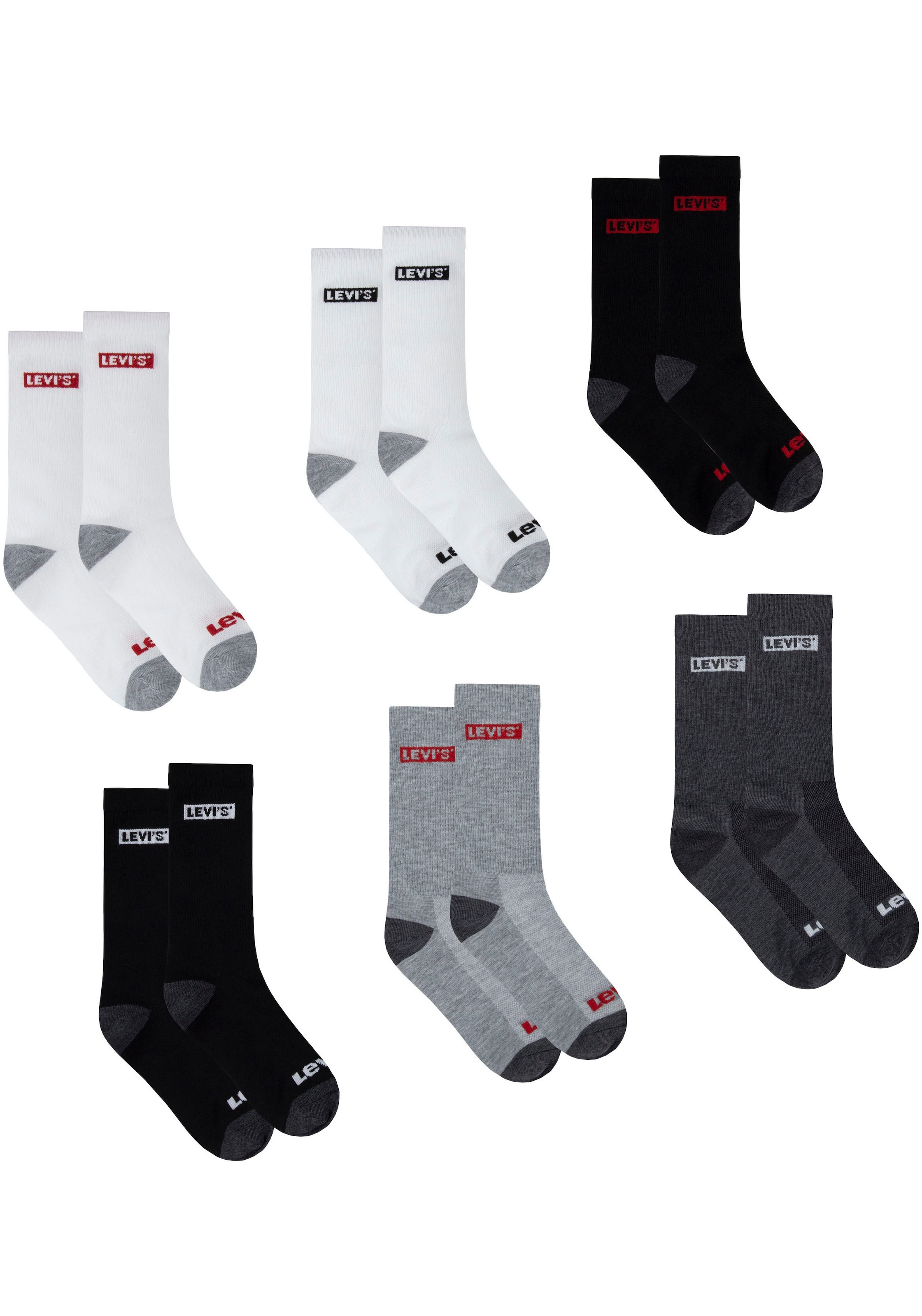 Levi's® Kids Socken »LHN BOX TAB HIGH CUT 6PK«, (Packung, 6 Paar), UNISEX