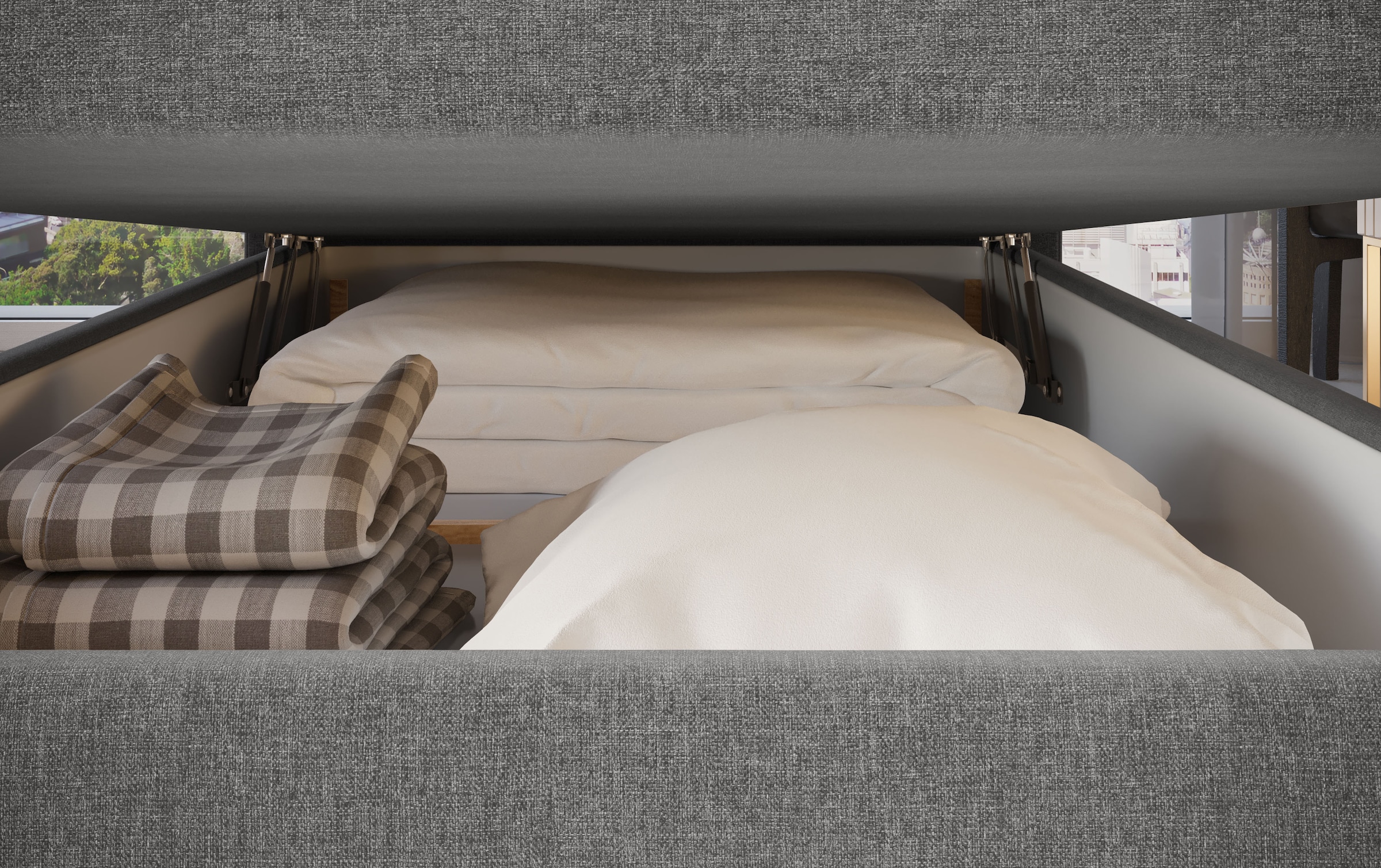 Home affaire Boxspringbett »FINJA mit Bettkasten, inkl. Bonnellfederkern-Matratze H3« besonders komfortable Liegehöhe, mit praktischem Bettkasten