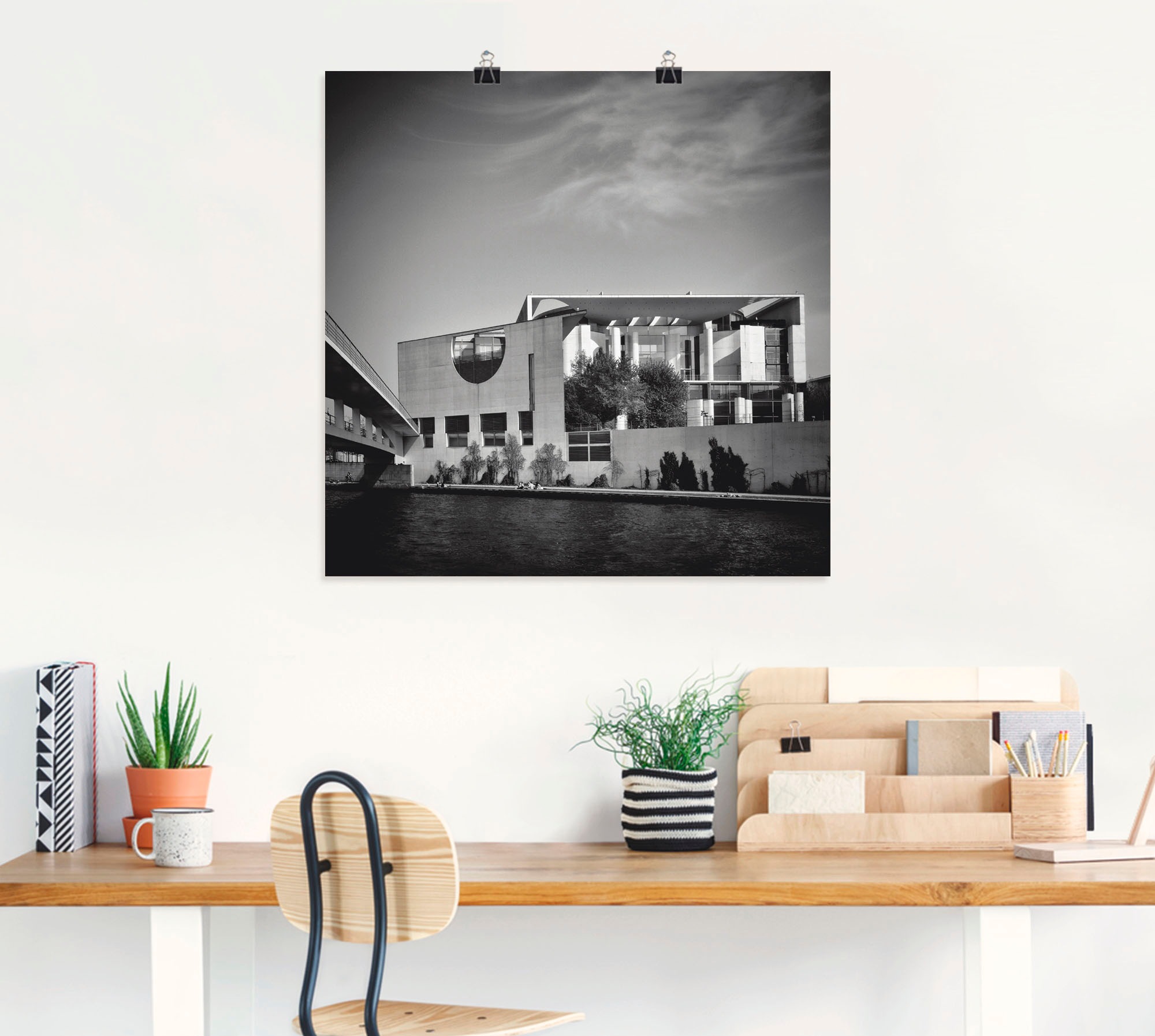 Artland Wandbild »Berlin Bundeskanzleramt«, Gebäude, (1 St.), in vielen Größen & Produktarten -Leinwandbild, Poster, Wandaufkleber / Wandtattoo auch für Badezimmer geeignet
