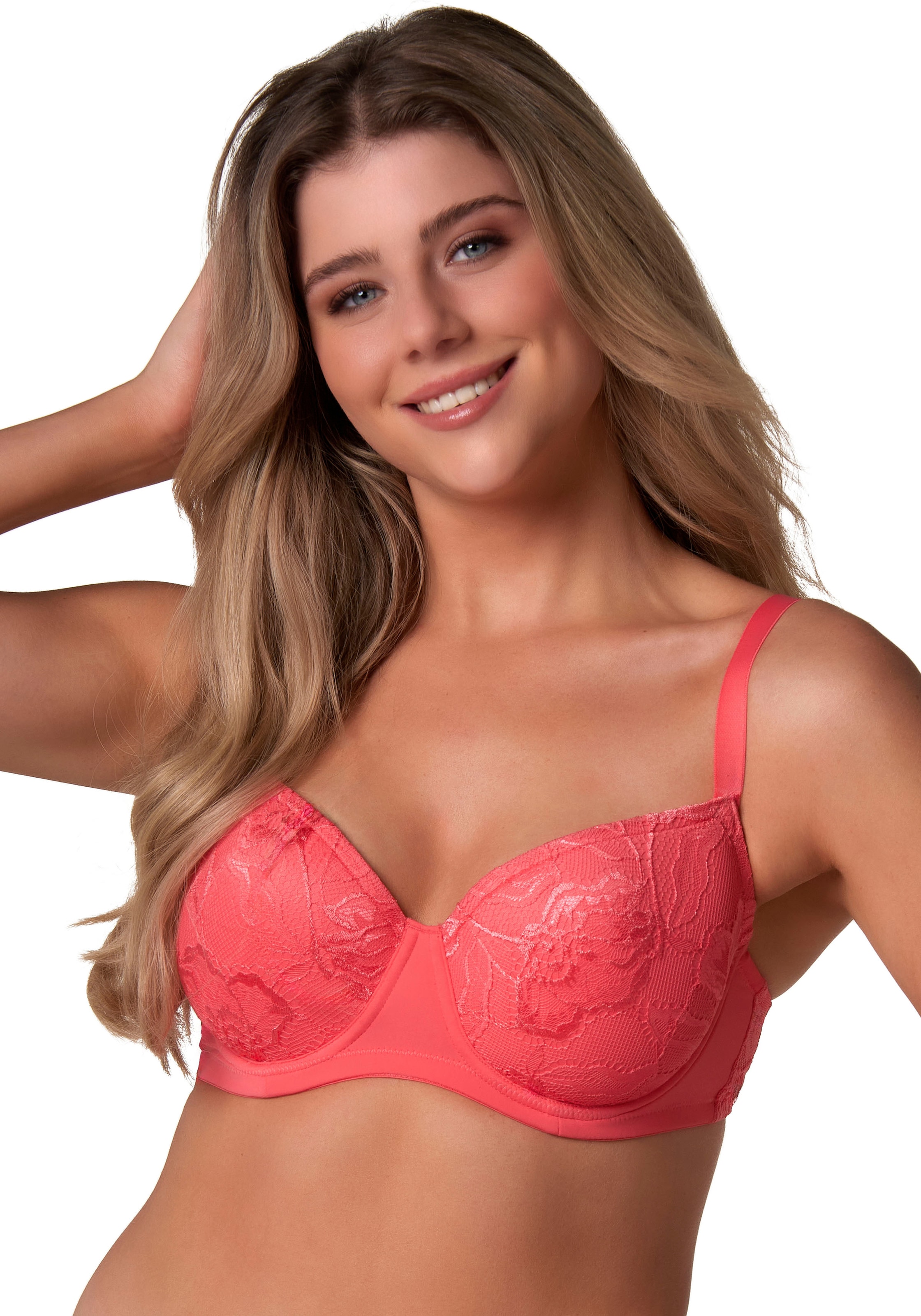 Bügel-BH »Anna«, Cup D-G, Padded wire bra in recycled lace