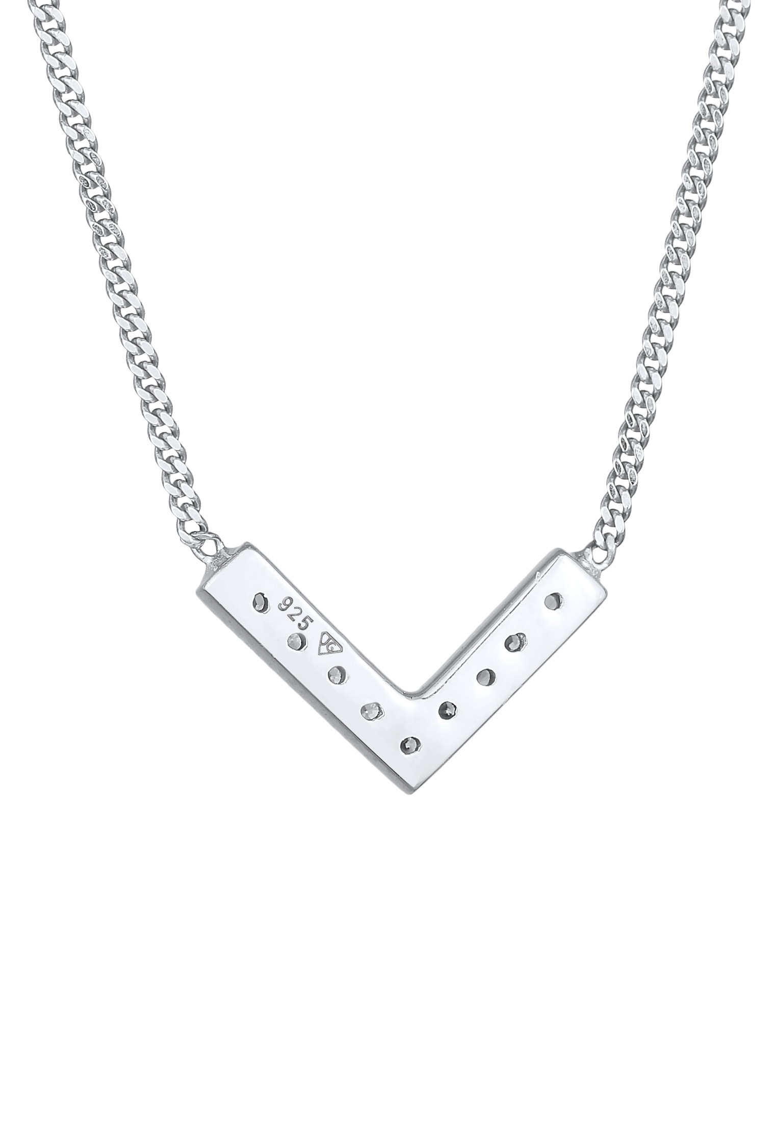 Elli Silberkette »Halskette Zirkonia V-Form Elegant 925 Silber«
