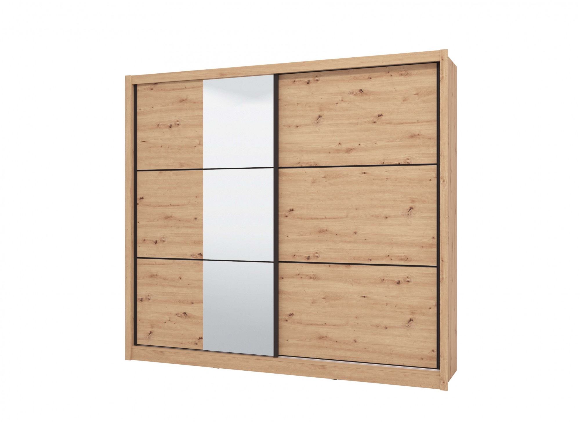 INOSIGN Schwebetürenschrank »Navara Kleiderschrank mit Spiegel Wäscheschrank Garderobe«, Kleiderschrank mit Spiegel, FSC®-zertifiziert, 242,5x215,5x61cm