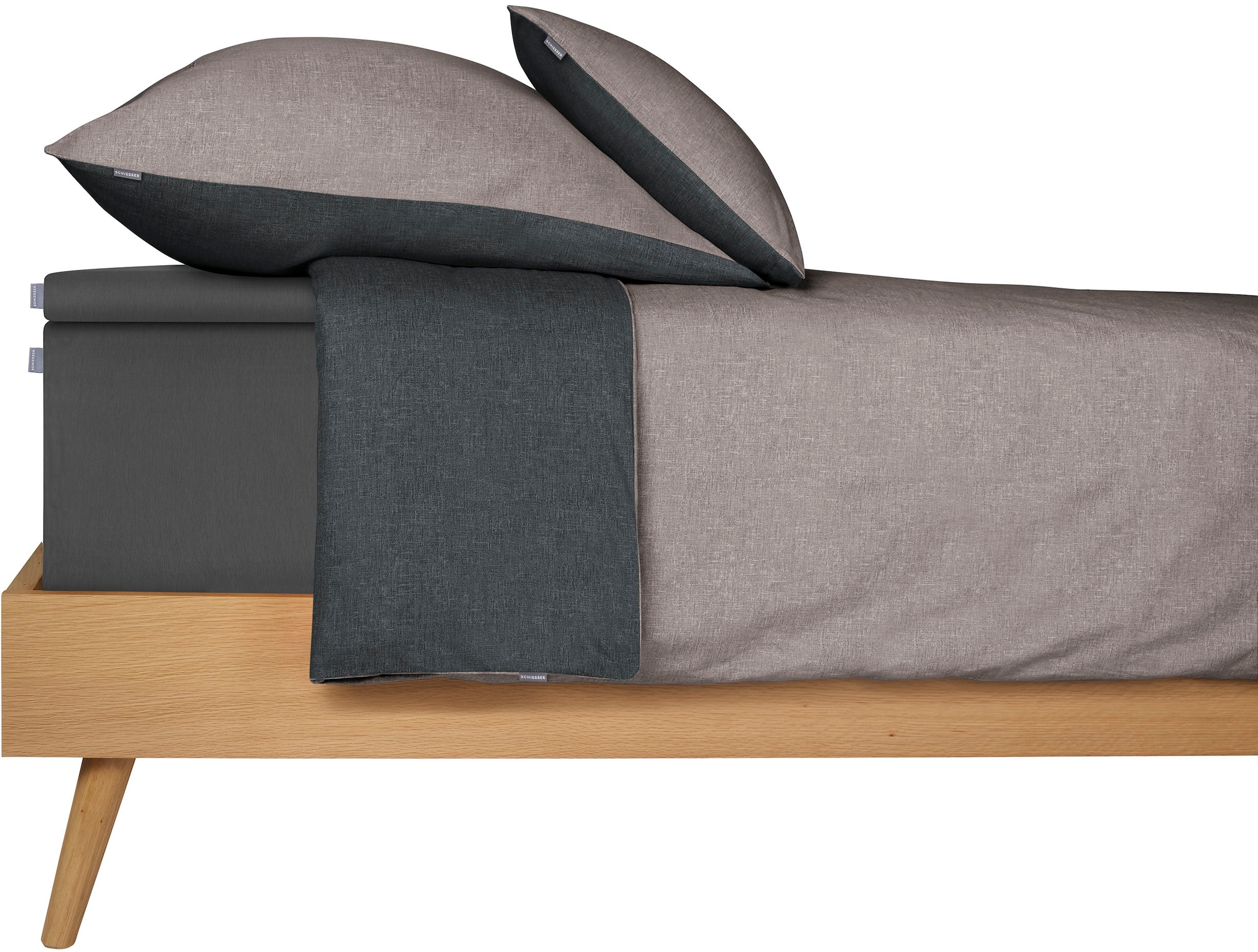 Schiesser Spannbettlaken »Flexi aus 95% Baumwolle und 5% Elastahan in Premium-Qualität«, für hohe Matratzen und Boxspringbetten geeignet, Made in Green