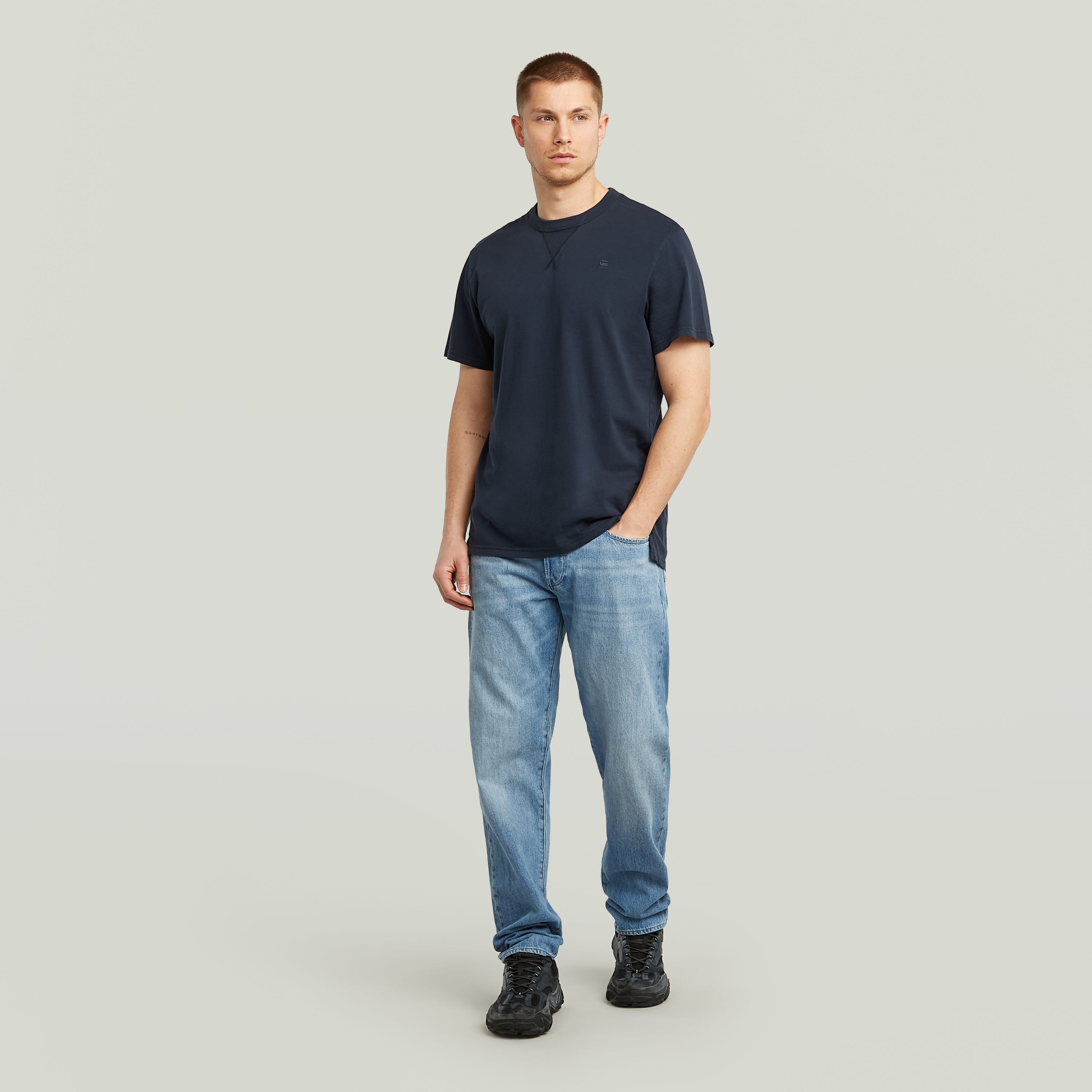 G-STAR T-Shirt »Nifous«, Rundhals, mit Rippeinsatz
