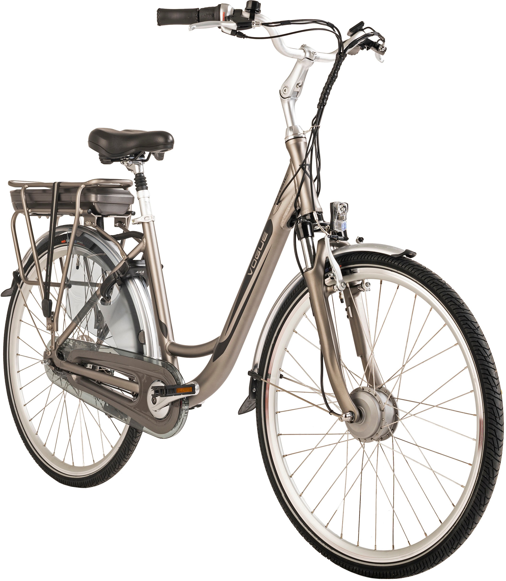 VOGUE BIKE E-Bike »Basic«, 7 Gang, Shimano, Nexus, Frontmotor 250 W, Pedelec, Elektrofahrrad für Damen u. Herren, Cityrad