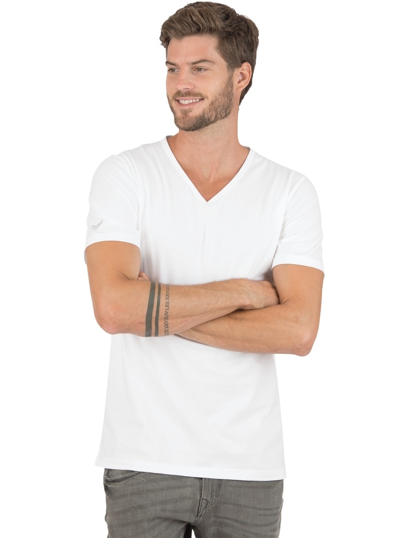 Trigema Herren T-Shirt »TRIGEMA V-Shirt aus 100% Bio-Baumwolle (kbA)« 1 Stk. tlg. in weiß, Größe 3XL