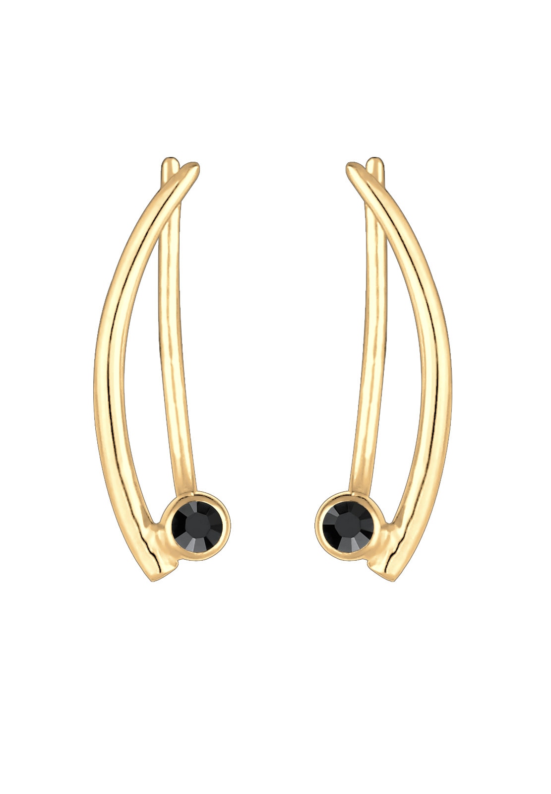 Elli Paar Ohrstecker »Ohrringe Ear Climber Glas Kristalle Weiß 925 Sterling Silber«