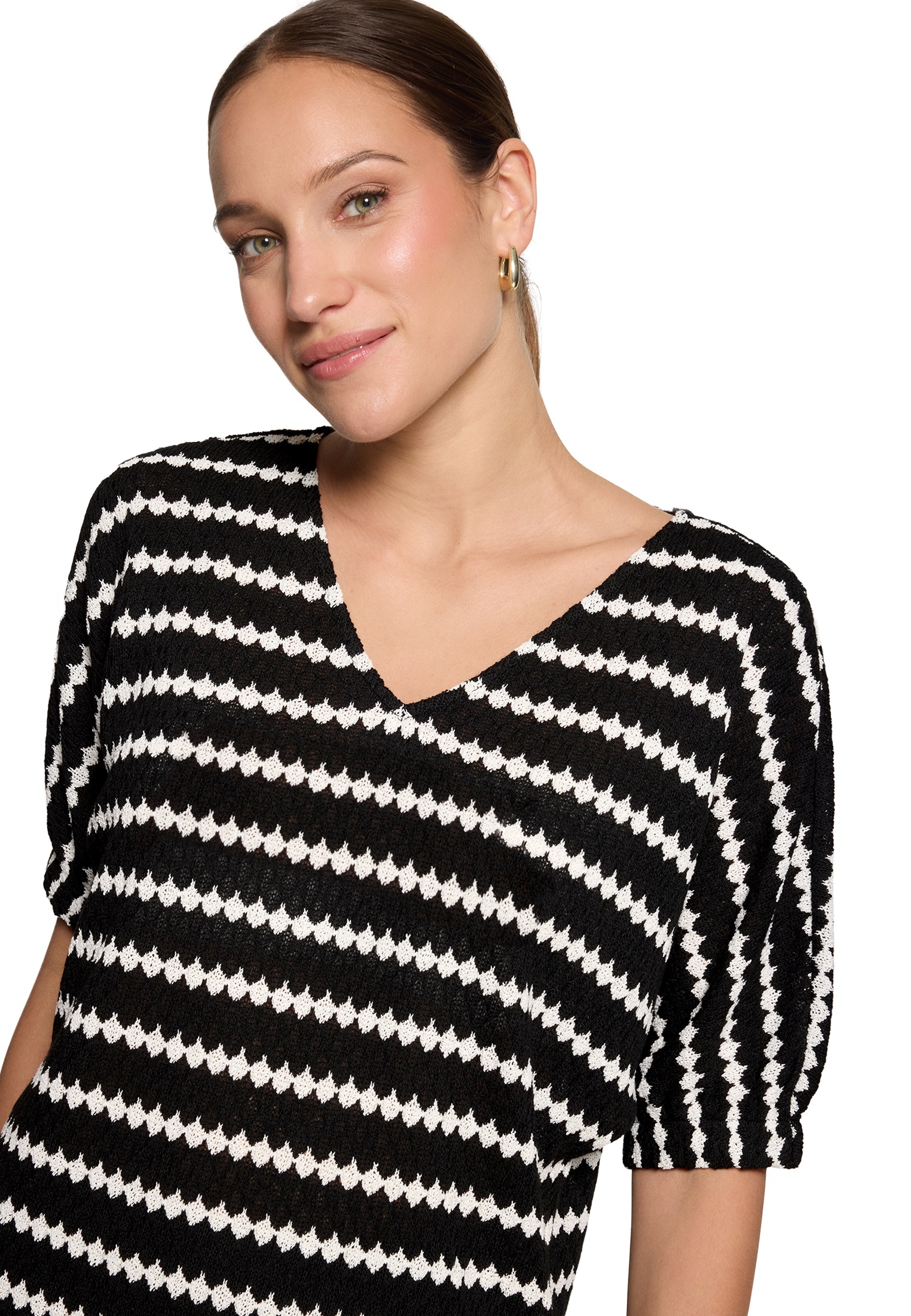 Zero Shirttop »Kurzarm-Shirt mit V-Ausschnitt«