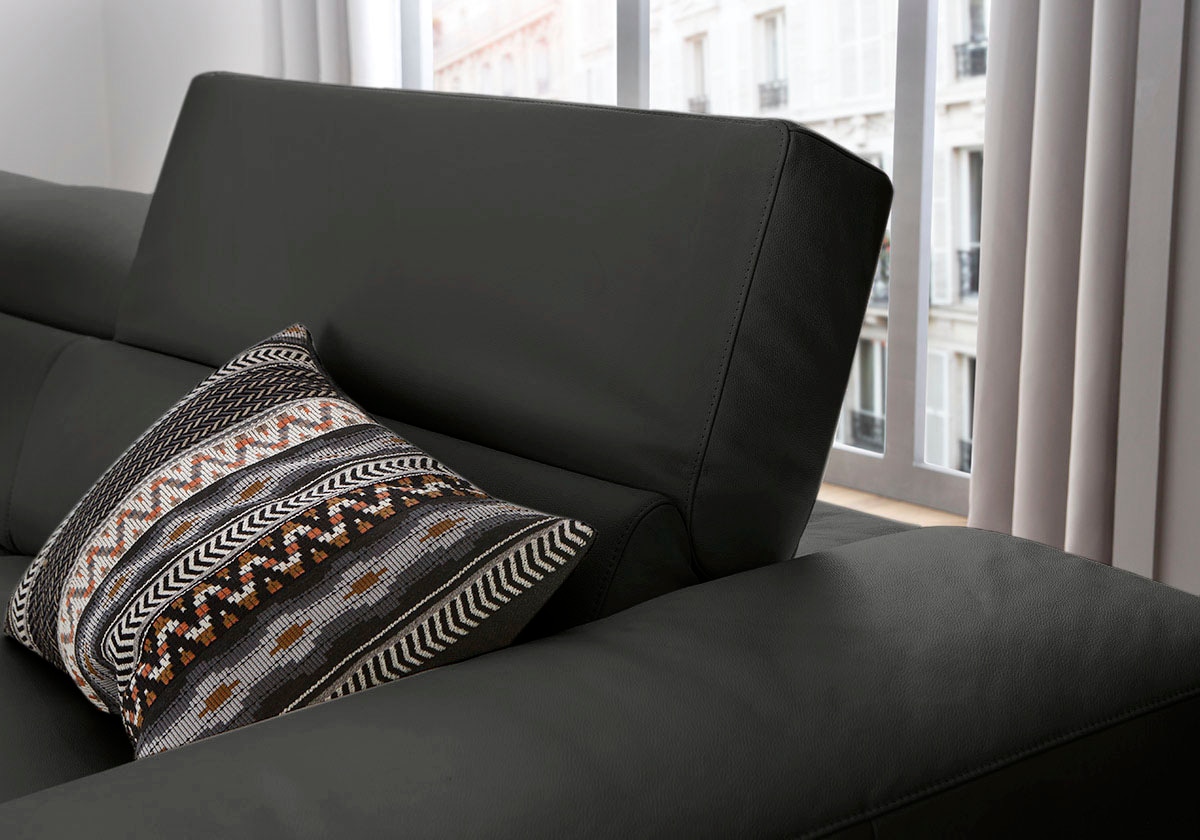 W.SCHILLIG Ecksofa »piedroo, Designsofa mit tollem Sitzkomfort, bequem, L-Form«, Kopfteilverstellung, wahlweise mit Sitztiefenverstellung, Breite 343cm