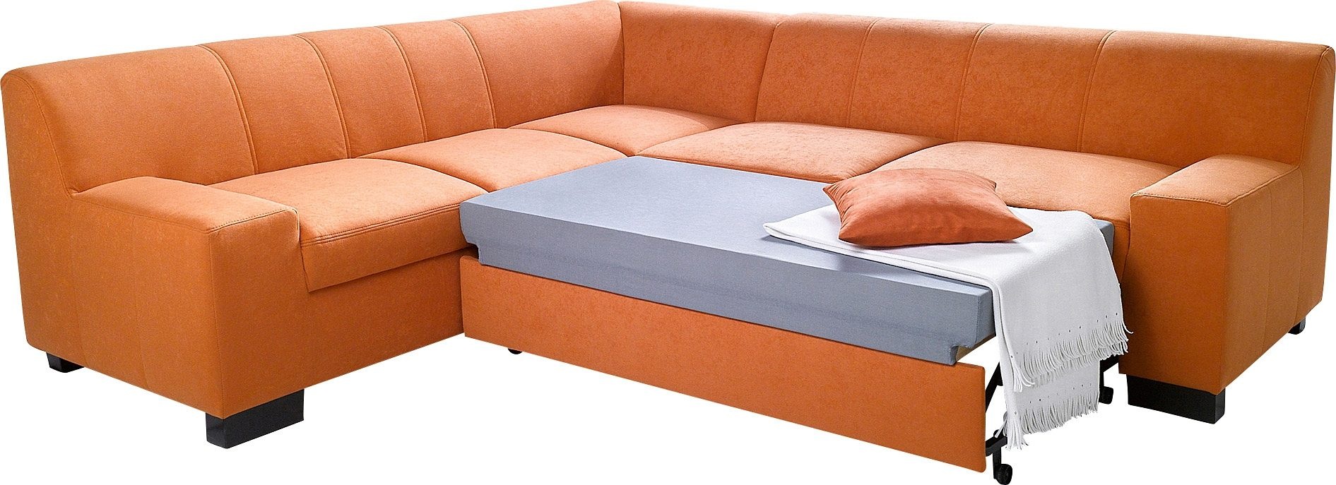 DOMO collection Ecksofa »Norma, moderne Armlehnen, zeitlos und elegant, L-Form«, wahlweise mit Bettfunktion
