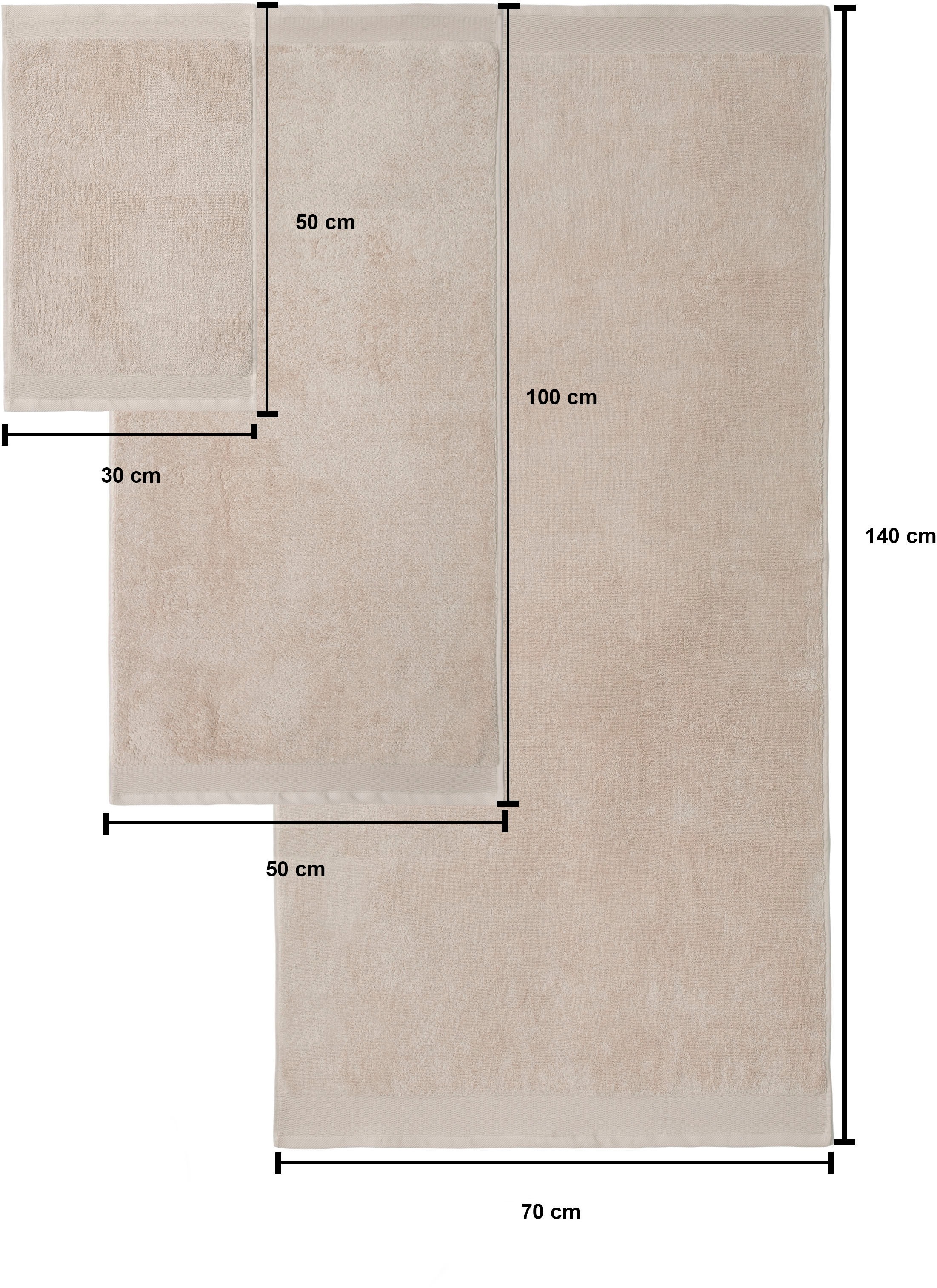 OTTO home Handtuch Set »Fenya, flauschig und weich, Premium Handtücher, 550 gr/m²« Set 6 Stk. Walkfrottier mit Bordüre, Set, 100% Baumwolle, Hotel-Qualität, 5 Jahre Garantie