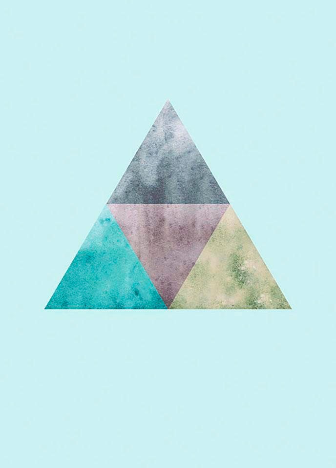 Komar Poster »Triangles Top Blue«, Formen-Kunst, Höhe: 50cm