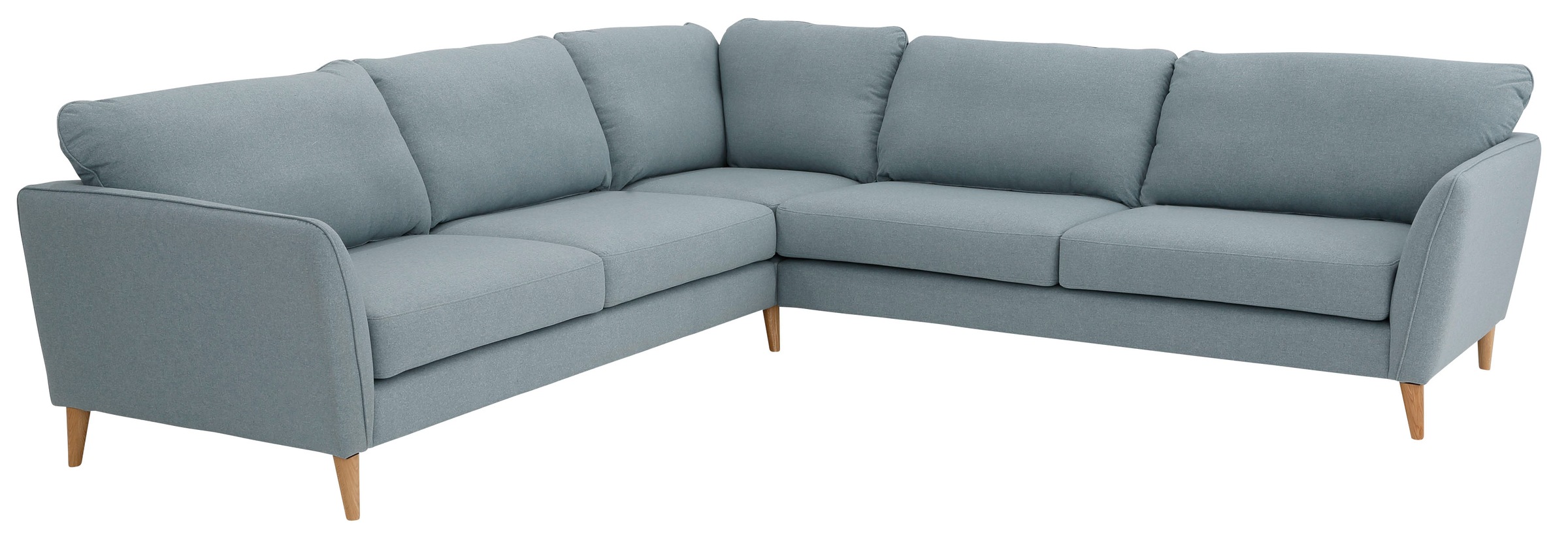 Home affaire Ecksofa »MARSEILLE 278/278 cm, L-Form, Webstoff, Flachgewebe, Filzoptik«, gleichschenklig, Massivholzbeine, Landhausstil, Wellenunterfederung
