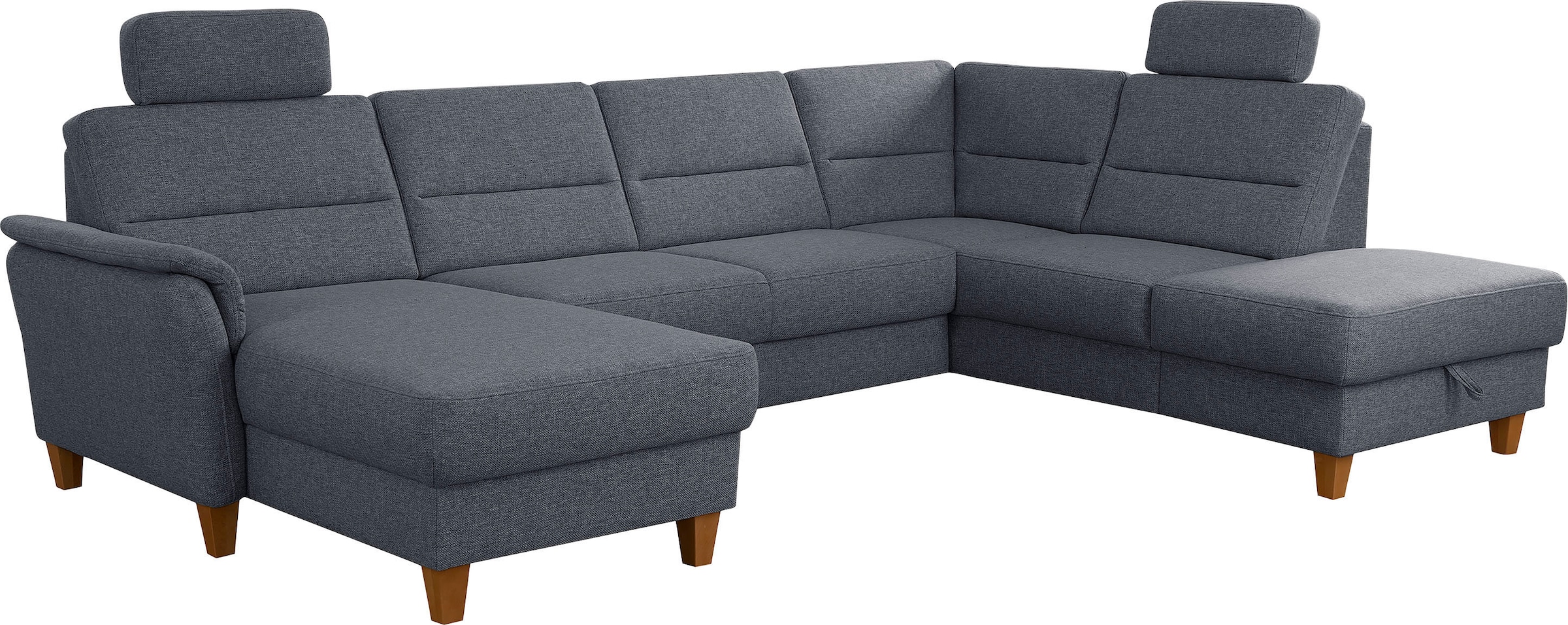Home affaire Wohnlandschaft »Palmera U-Form, B: 308 cm«, optional Bettfunktion & Bettkasten, Federkern