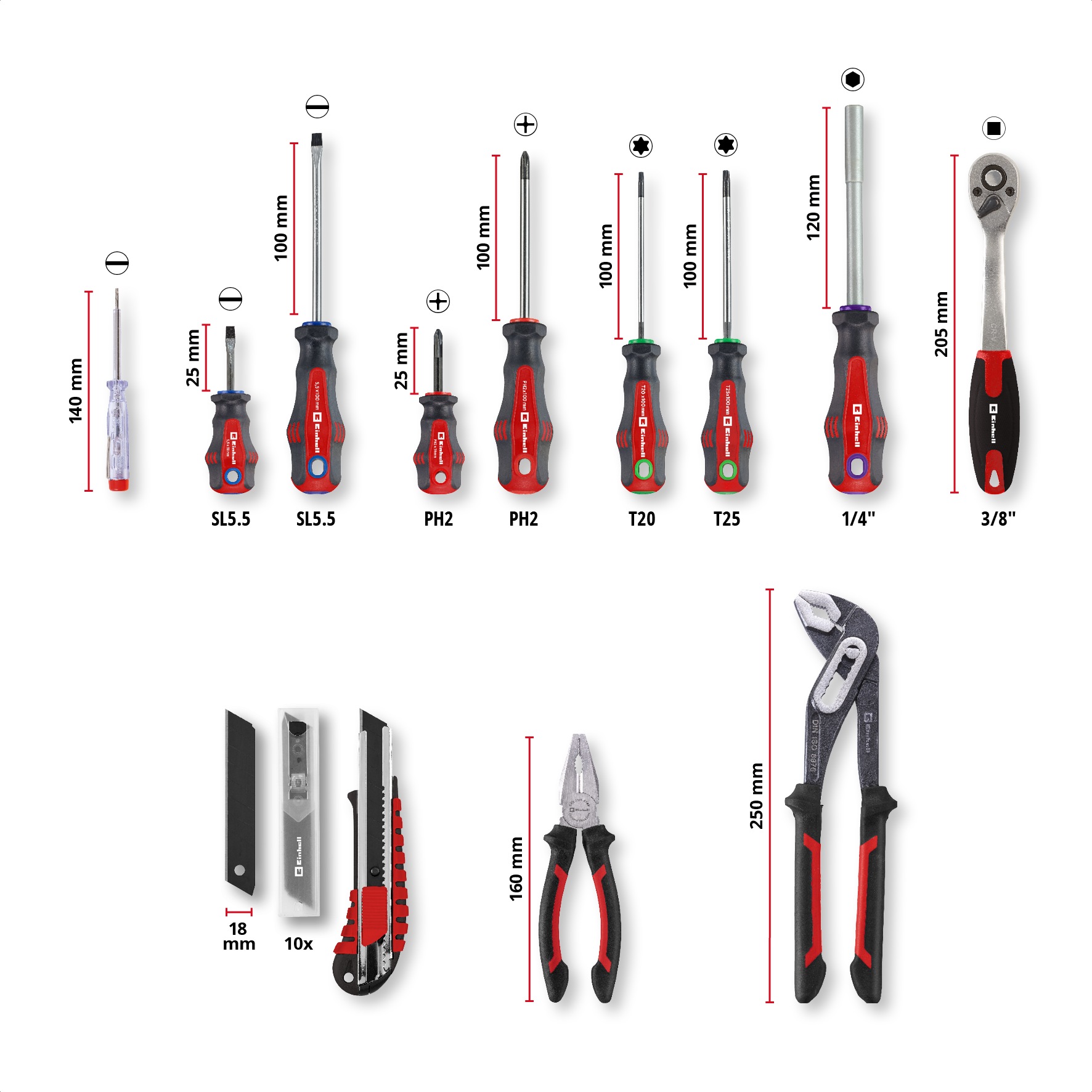 Einhell Werkzeugset »E-CASE« 80 Stk. tlg. Kompatibel mit dem Einhell E-Case System