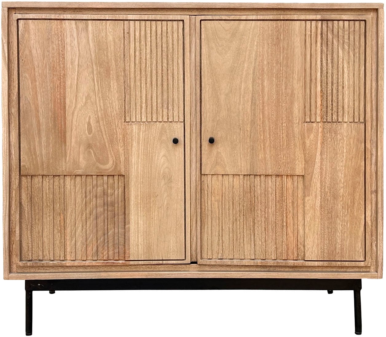 SIT Kommode »Schrank Retro – Lamellen‑Front & kunstvolle Schnitzereien, massiv« 1 Stk. tlg.