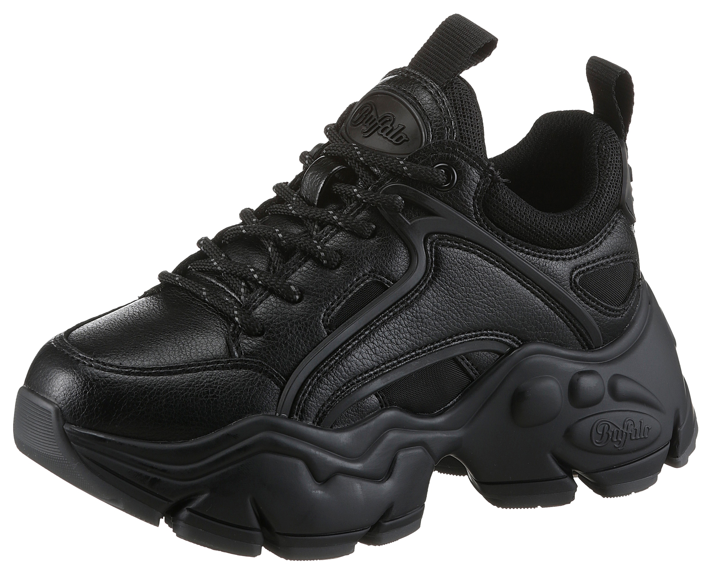 Buffalo Sneaker »BINARY«  in monochromer Optik, Freizeitschuh, Halbschuh, Schnürschuh