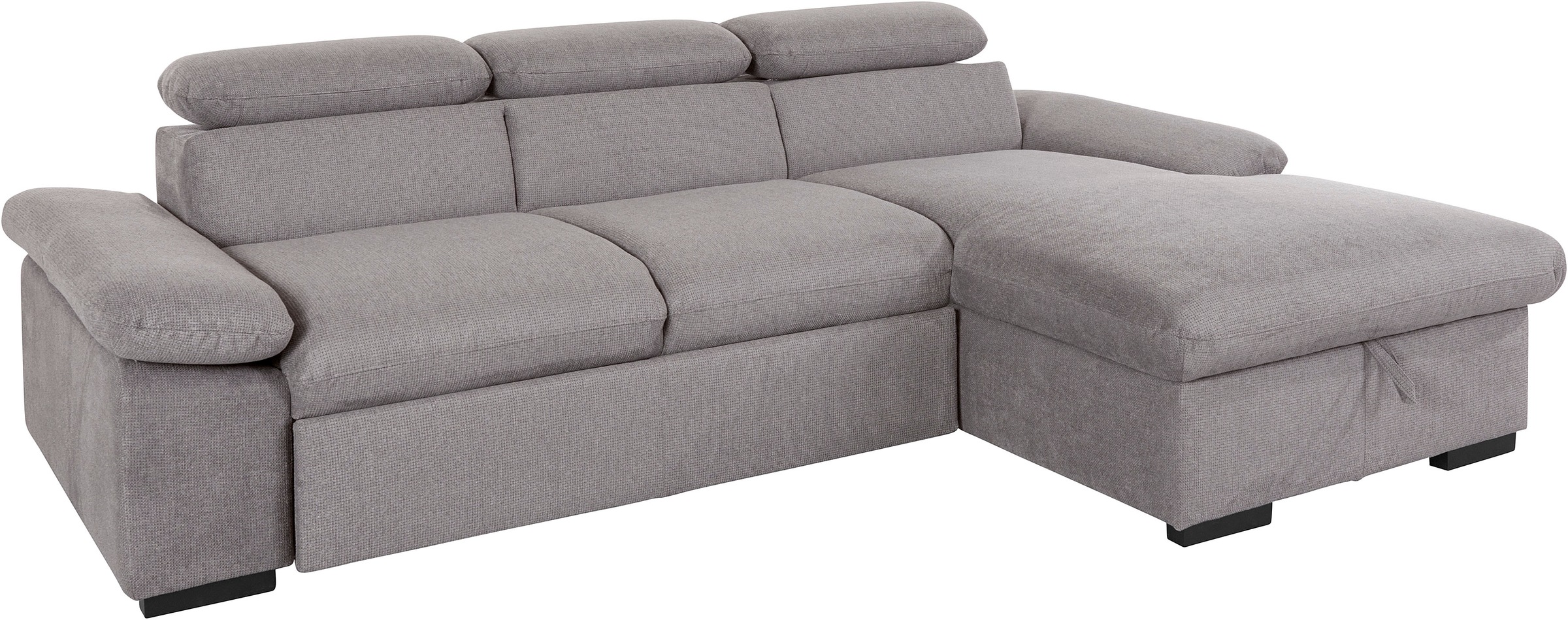 COTTA Ecksofa »Lola L-Form mit Kopfteilfunktion & Hocker«, (Set, mit Hocker), wahlweise mit Bettfunktion, Bettkasten & Armteilverstellung