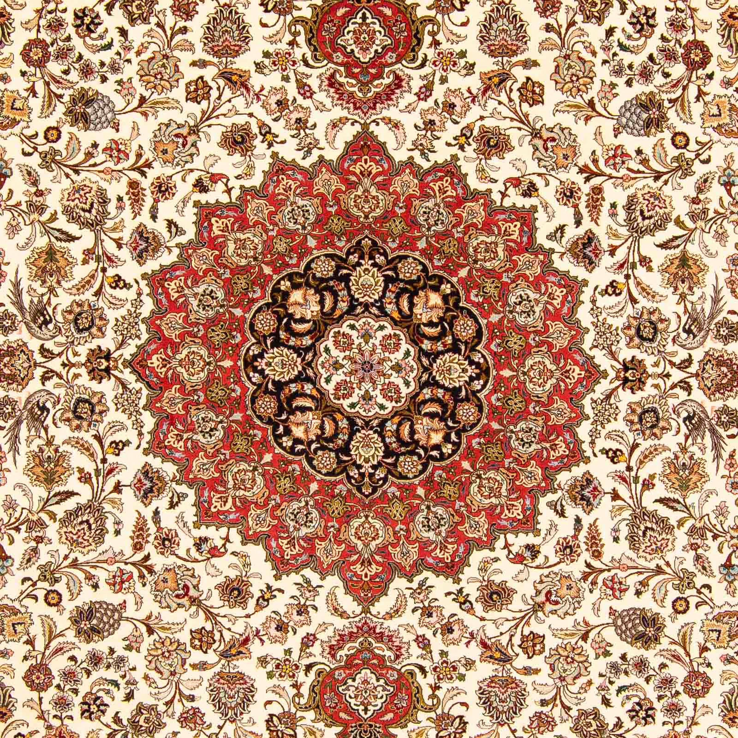 morgenland Orientteppich »Perser - Täbriz - Royal - 394 x 305 cm - rot«, rechteckig, Wohnzimmer, Handgeknüpft, Einzelstück mit Zertifikat