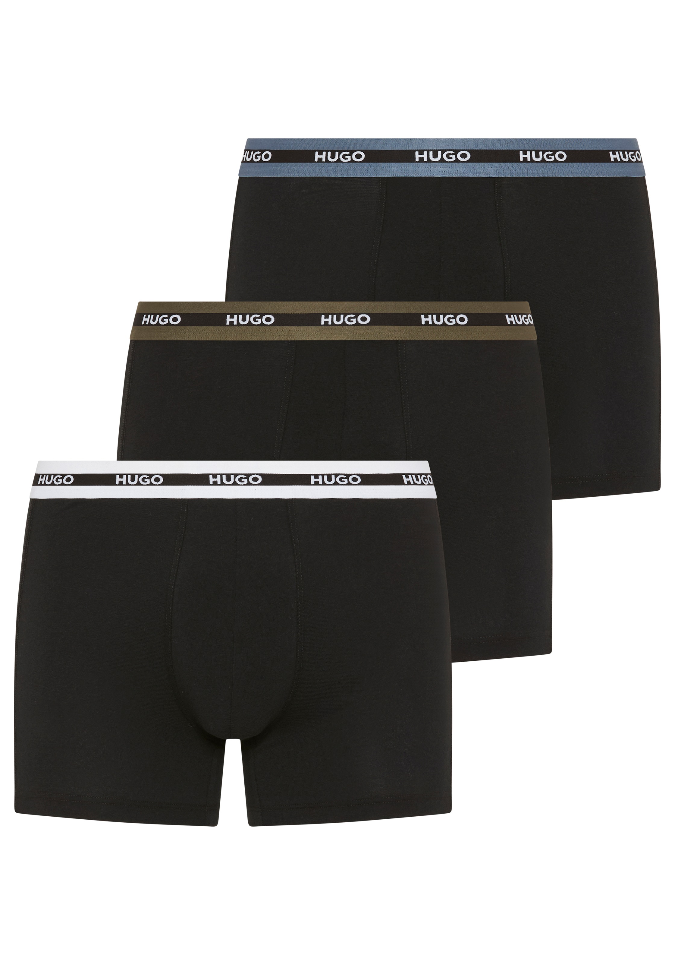 HUGO Underwear Trunk »BOXERBR TRIPL PLANET« kontrastfarbener Bund mit Logo
