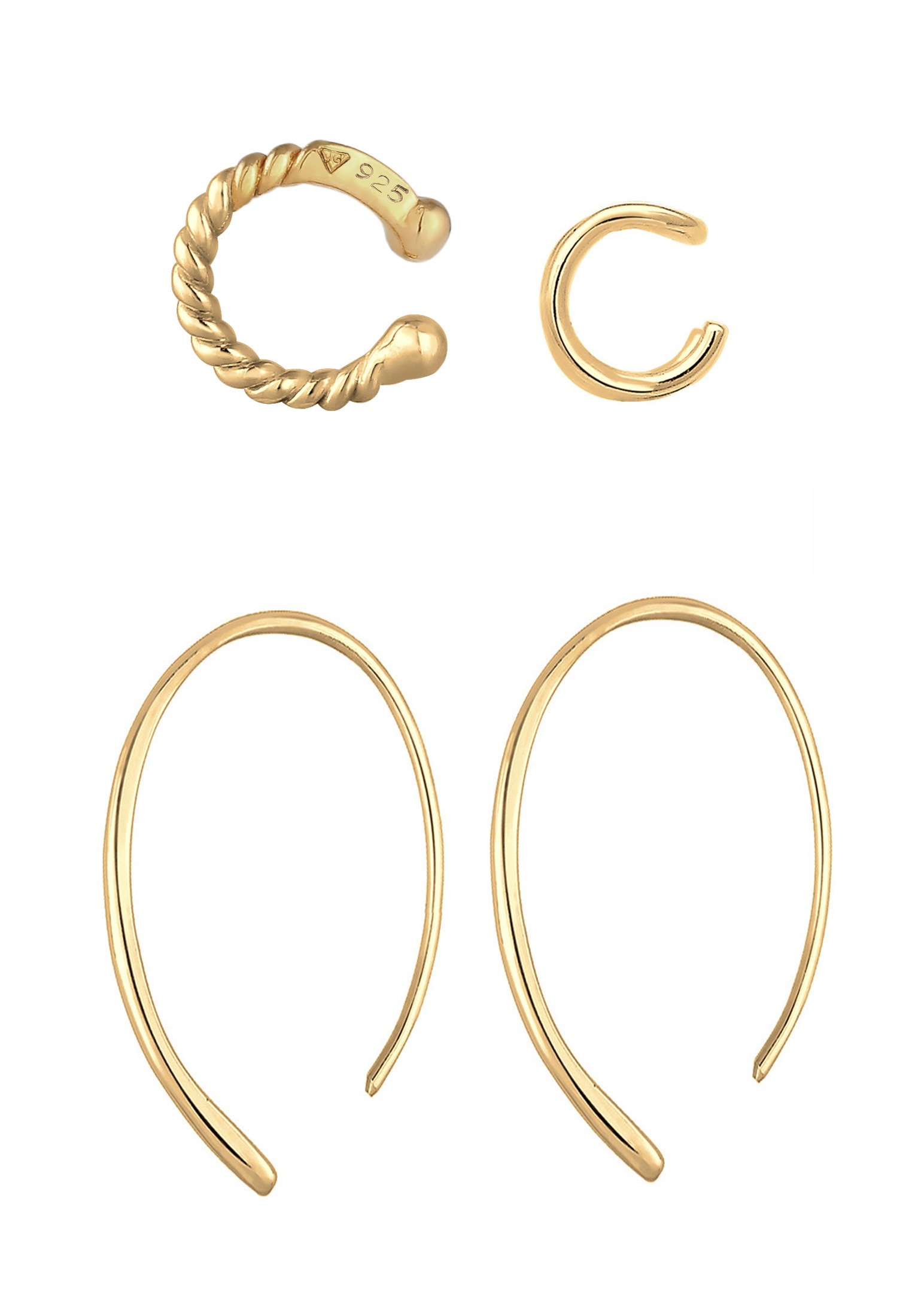 Elli Ohrstecker-Set »Ohrringe Basic Set Creolen Earcuff Blogger Trend 925 Silber«