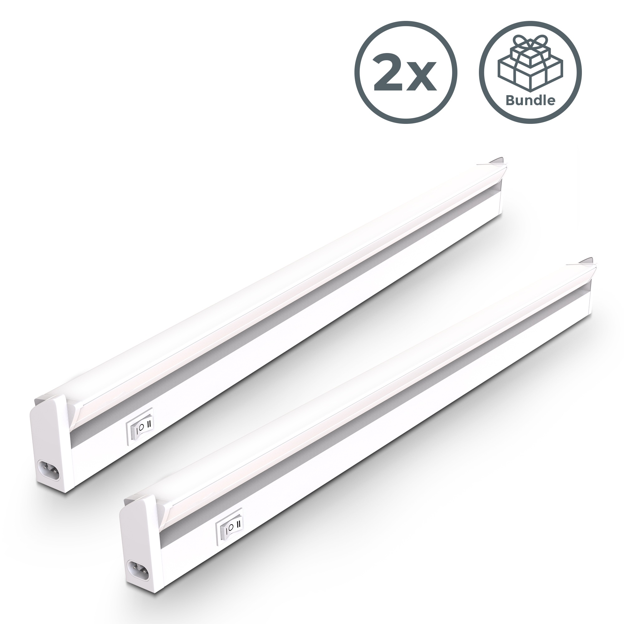 B.K.Licht Unterschrankleuchte LED-Modul 2 Stk. Neutralweiß in weiß, Größe Höhe: 2,4 cm