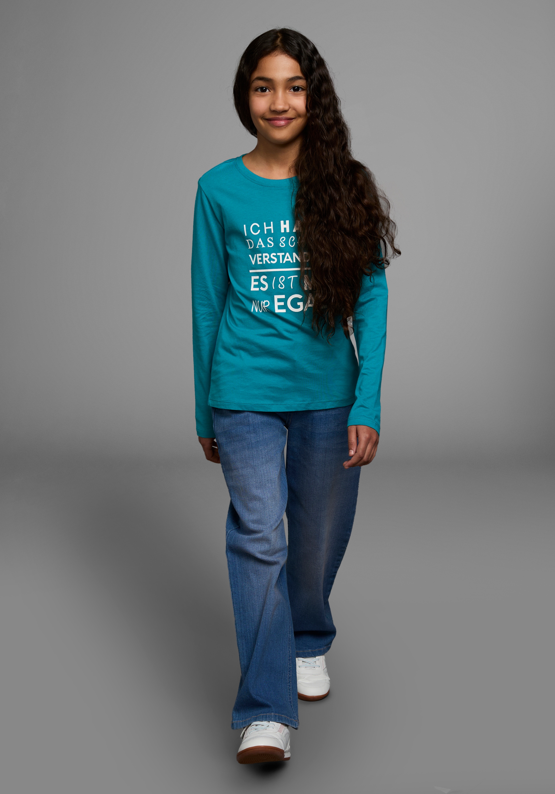 KIDSWORLD Langarmshirt »Ich hab das schon verstanden - es ist mir nur egal«, Langarm, Basic-Passform, mit Statements/Sprüchen