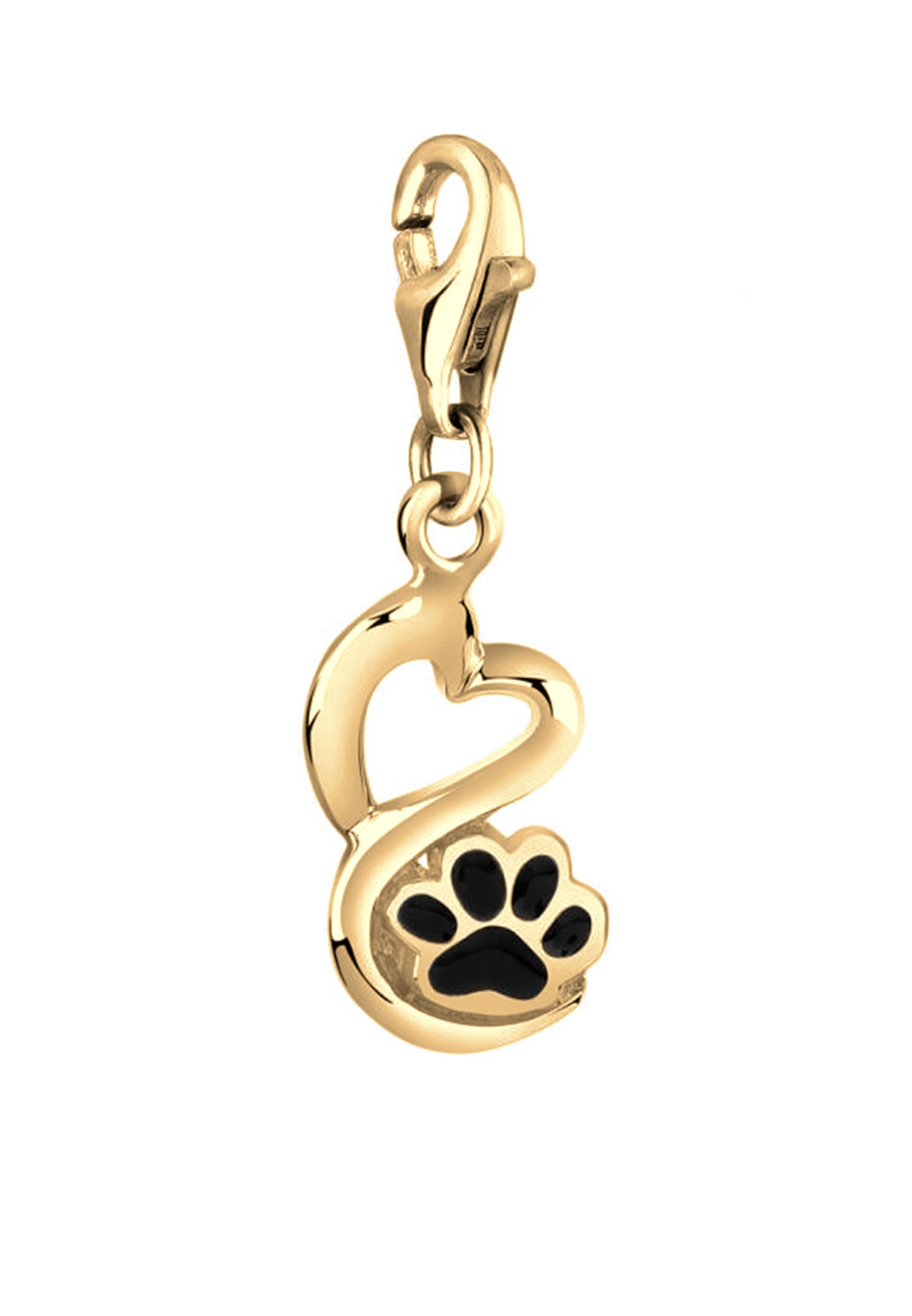 Nenalina Charm-Einhänger »Charm Anhänger Herz Pfote Tierliebe Emaille 925 Silber«