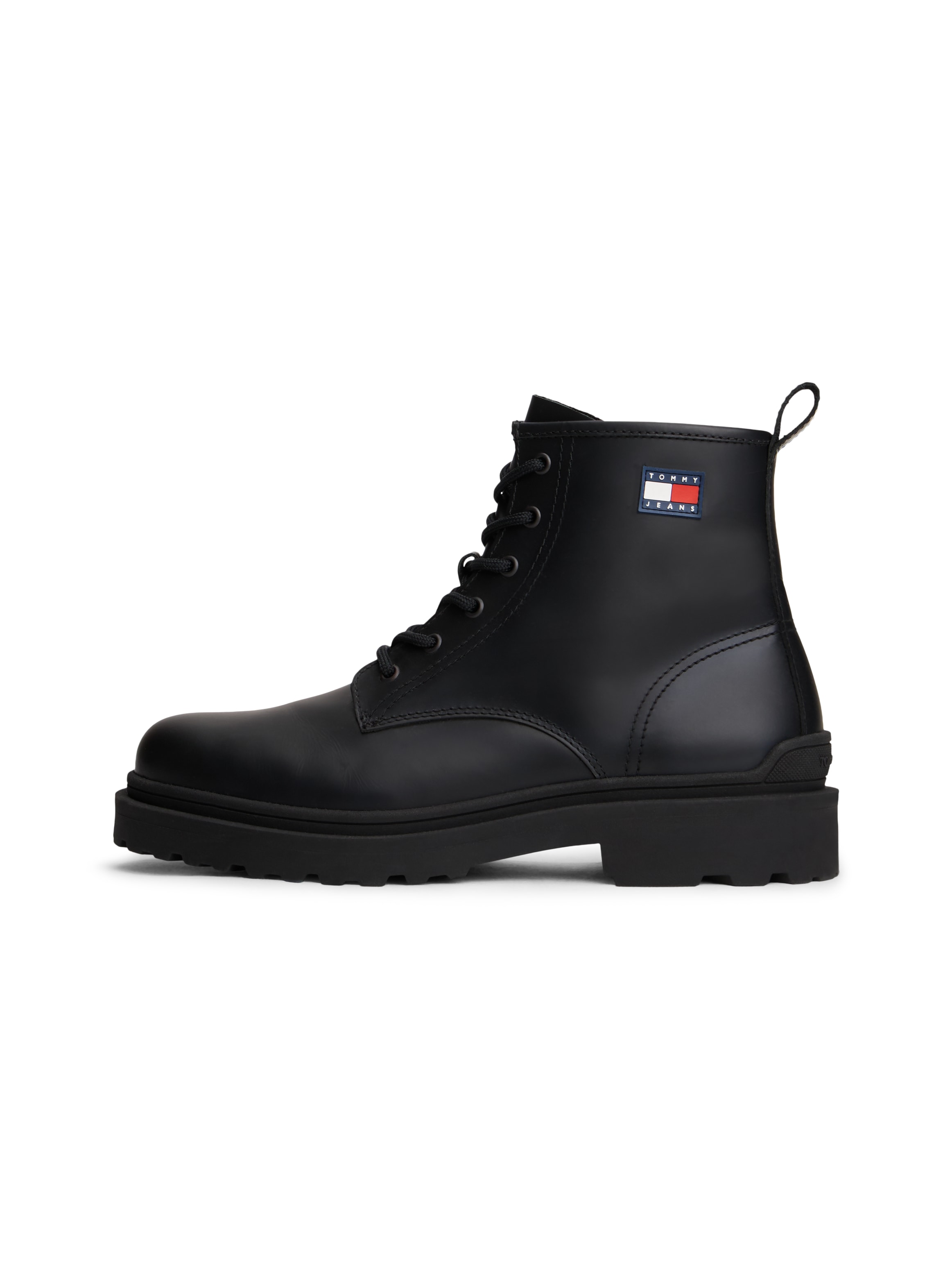 Tommy Jeans Schnürboots »TJM LACE UP RUBBERIZED«  , Schnürstiefelette, Herbstboots mit seitlicher Logoflagge