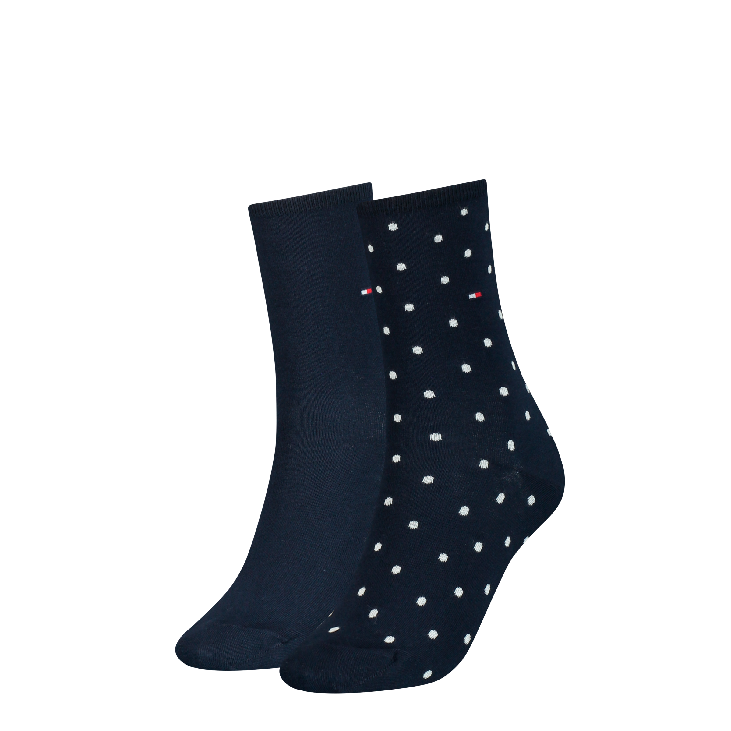 Tommy Hilfiger Socken »TH WOMEN SOCK DOT 2P«, (2 Paar), mit feinem Rippenbündchen und Logostickerei