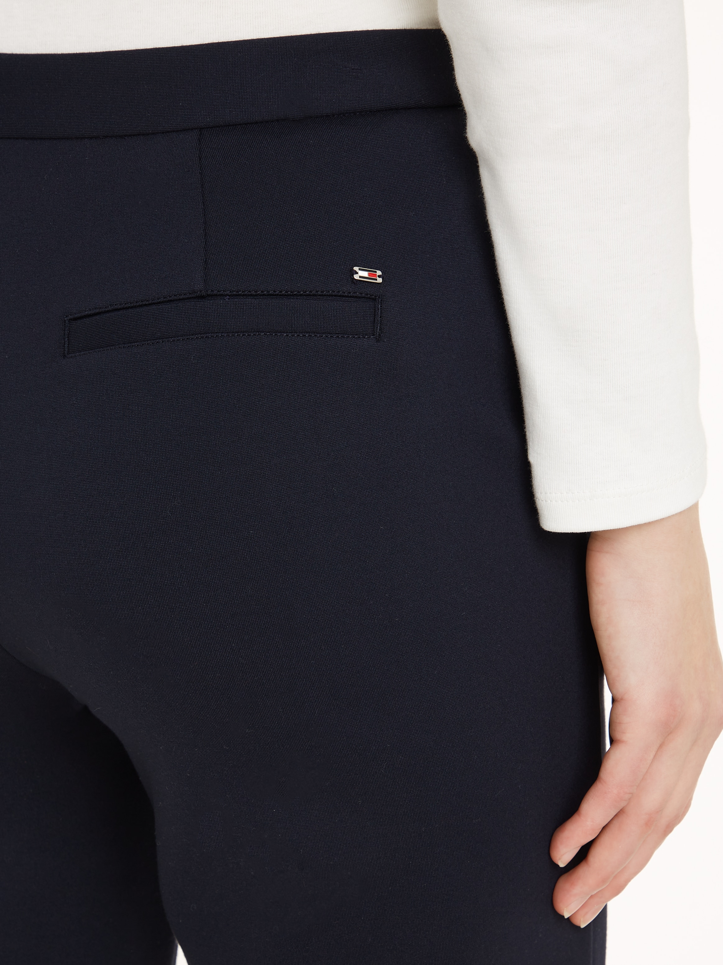 Tommy Hilfiger Webhose »PUNTO SLIM STRAIGHT PANT«, mit Tommy Hilfiger Flagge