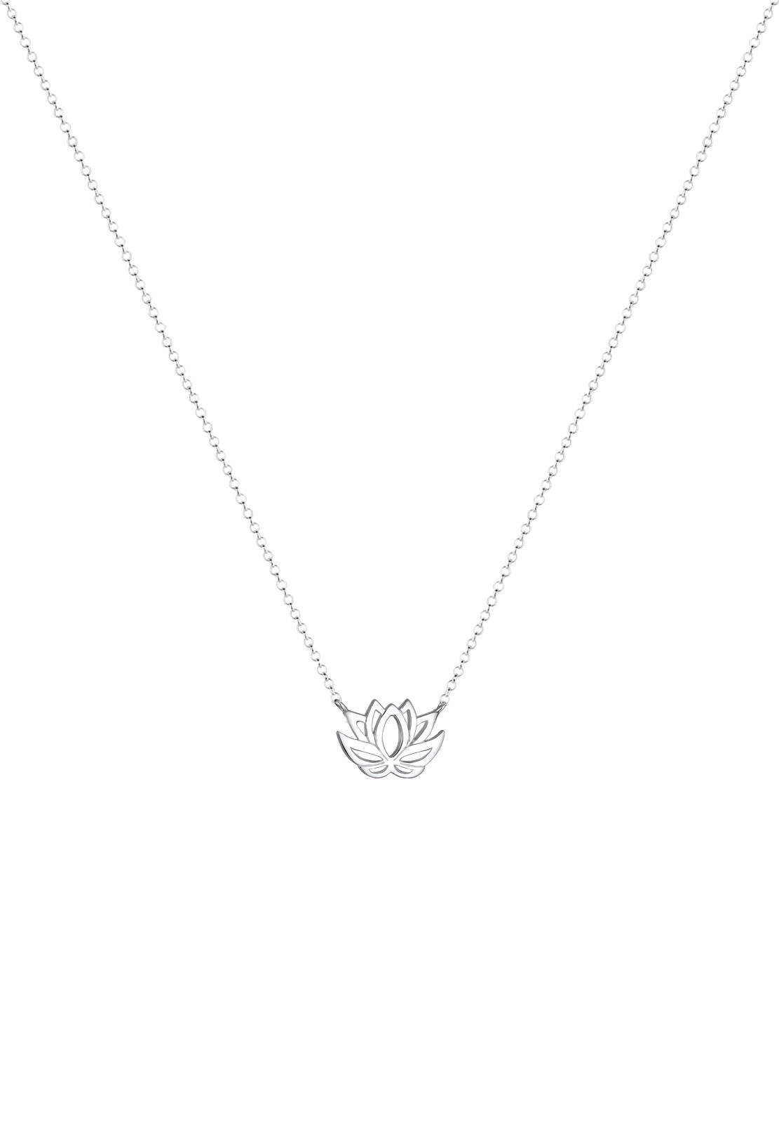 Elli Kette mit Anhänger »Halskette mit Lotusblume Blüte Glücksbringer 925 Silber«