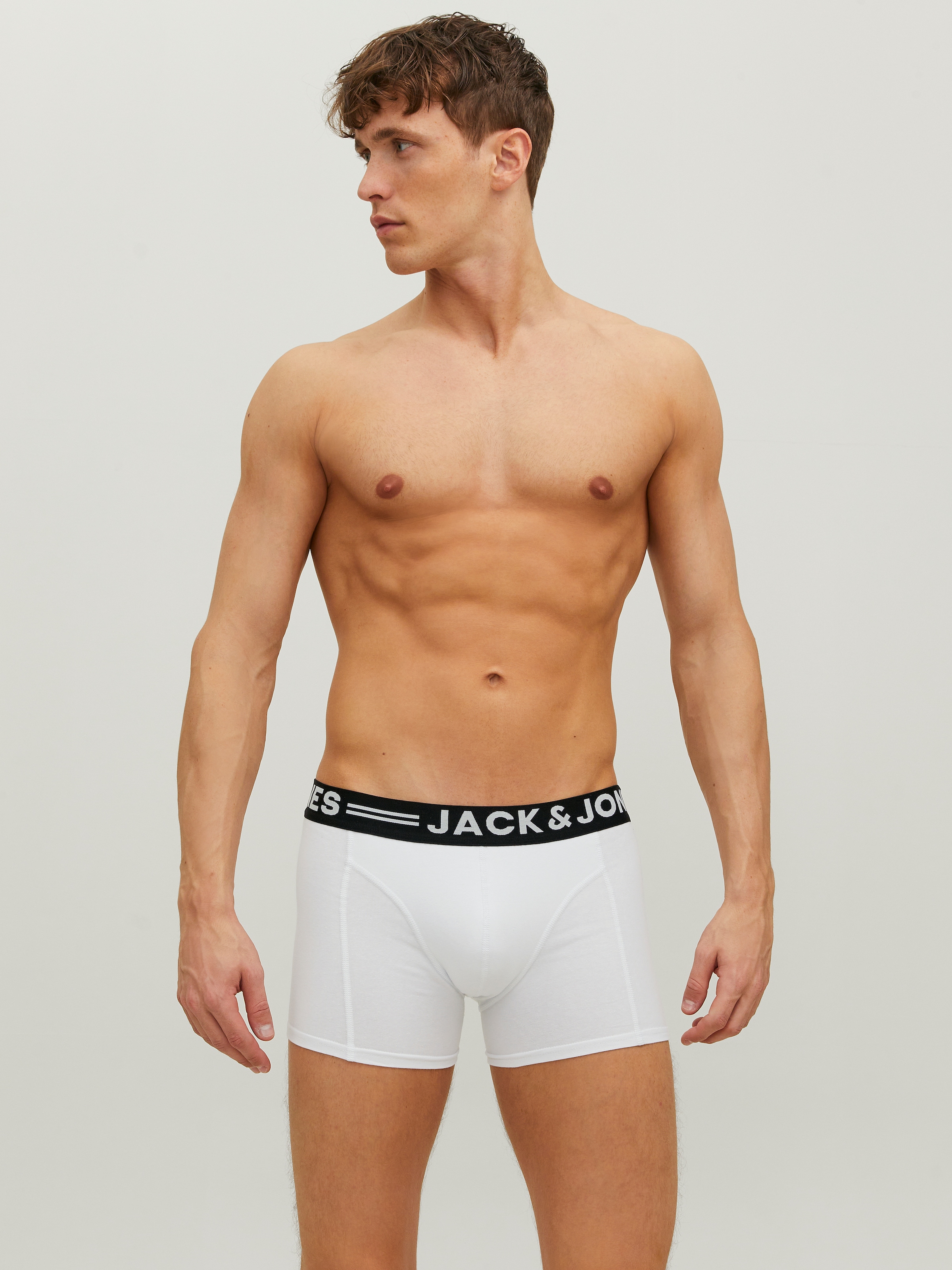 Jack & Jones Boxer »Sense Trunks« Packung, 3er-Pack, 3 Stk. Baumwollmischung, elastisches Bündchen