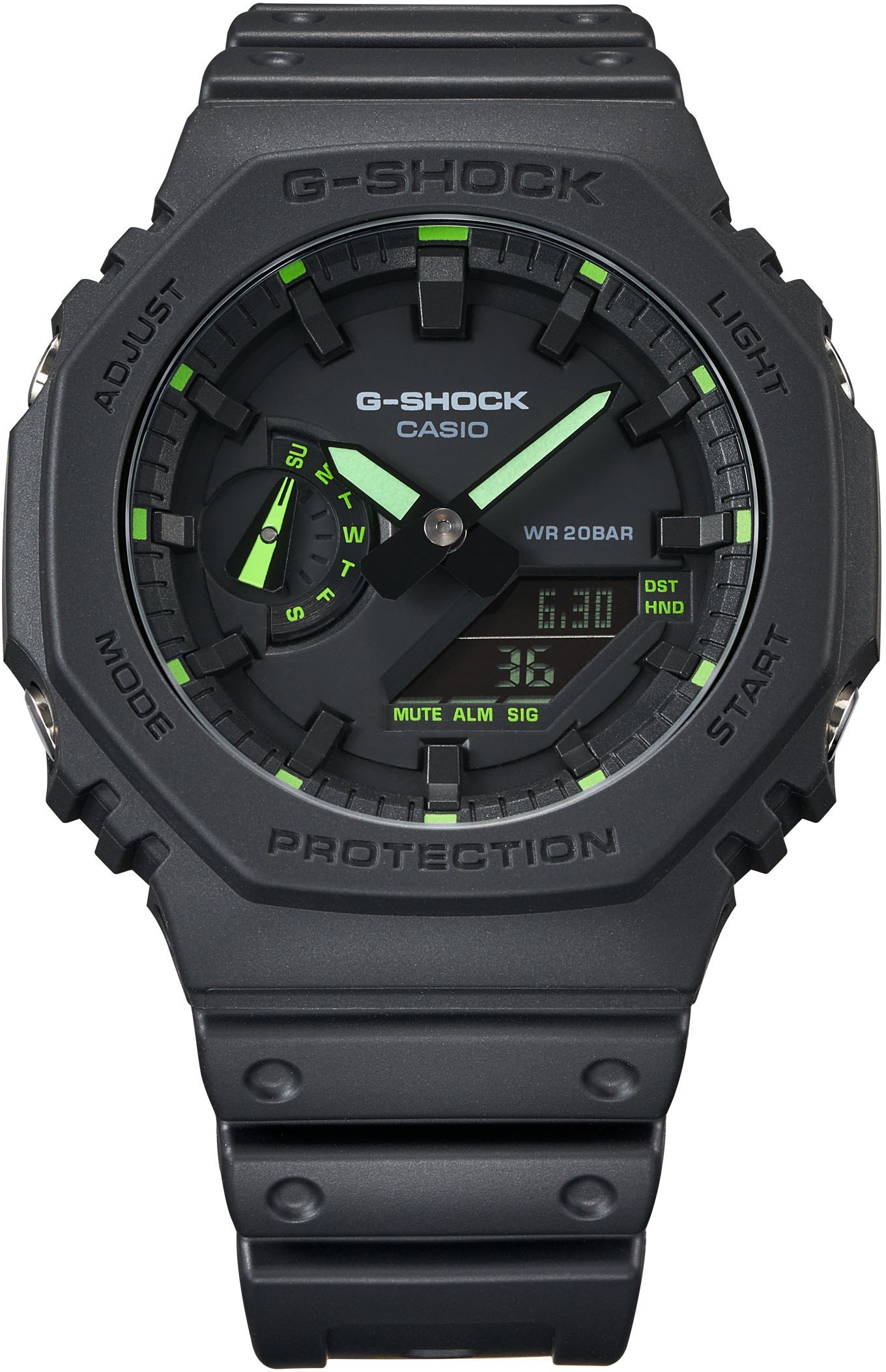 CASIO G-SHOCK Chronograph, Quarzuhr, Armbanduhr,Herrenuhr,digital, bis 20bar wasserd.Resinarmband