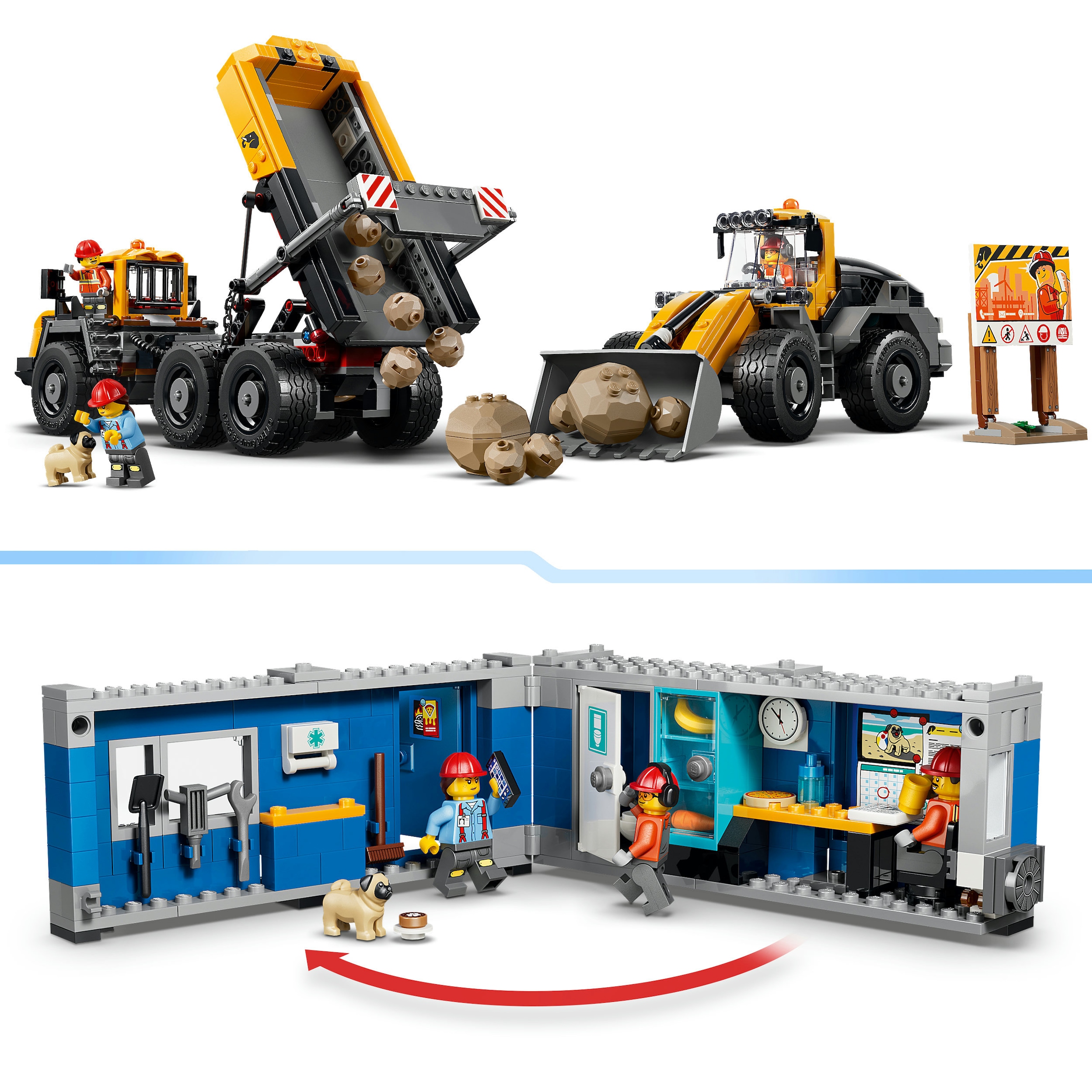 LEGO® Konstruktionsspielsteine »Kipplaster und Schaufellader (60494), LEGO City« Made in Europe