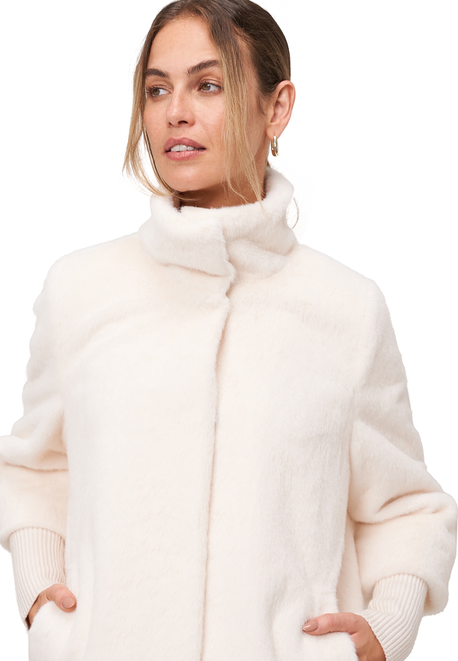 Zero Fellimitatjacke »Fellimitat-Jacke mit Stehkragen«