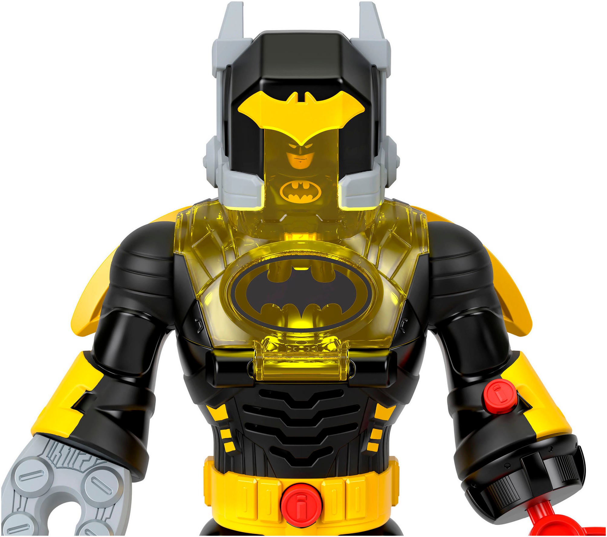 Mattel® Actionfigur »Imaginext DC Super Friends einsetzbarer Batman mit Exo-Anzug Roboter«, (6 tlg.), mit Licht und Sound sowie 4 Kampfzubehörteilen