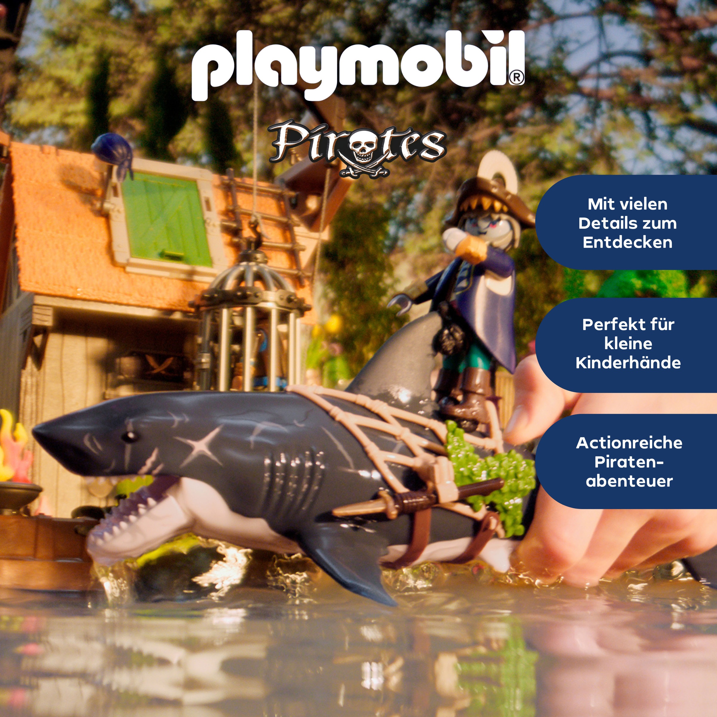 Playmobil® Konstruktions-Spielset »Gefahr durch Riesenhai (71793), Playmobil Pirates«, (21 St.)