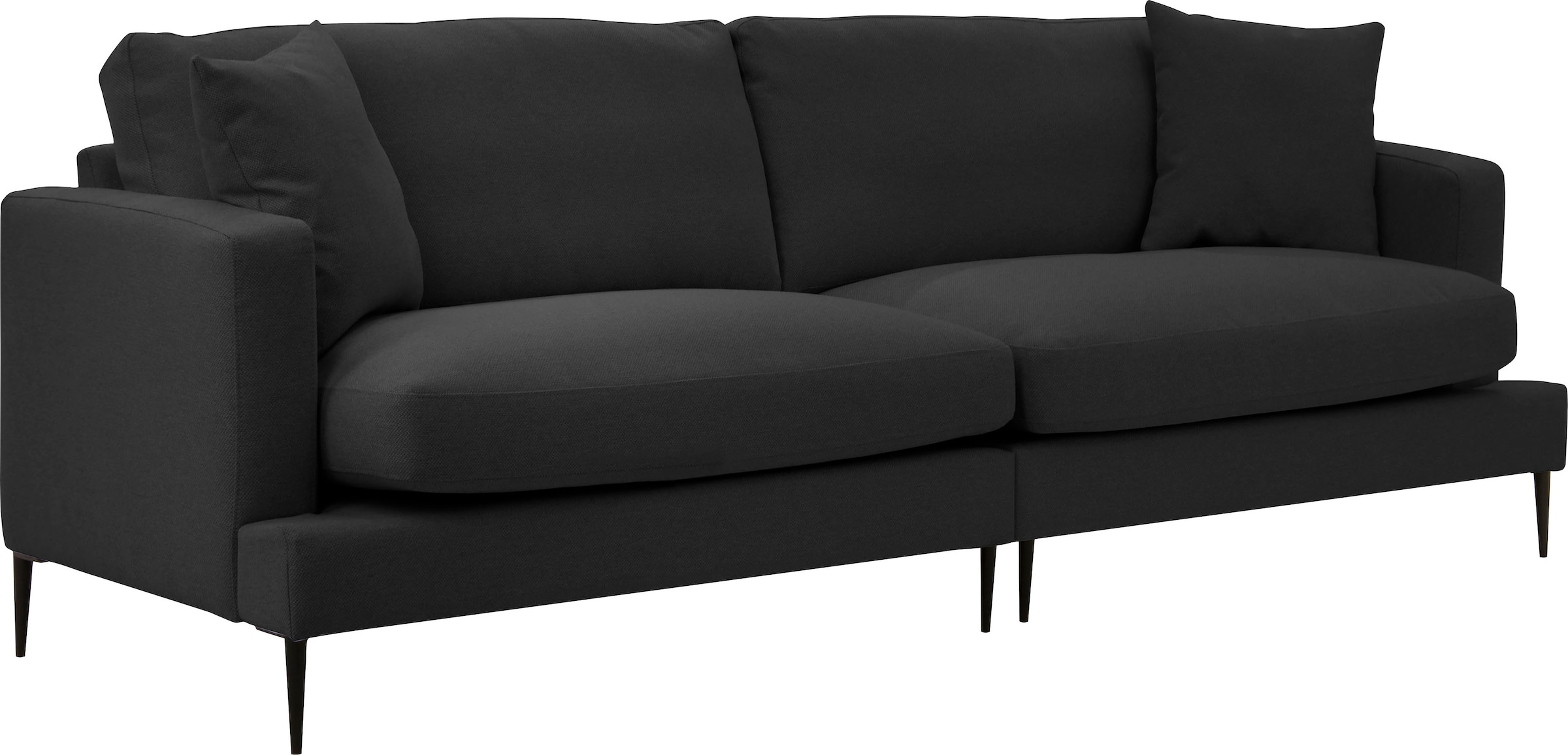 Leonique 2-Sitzer »Cozy elegantes Designsofa, Maße B/T/H: 151/97/80 cm« mit losen Kissen und Metallbeinen