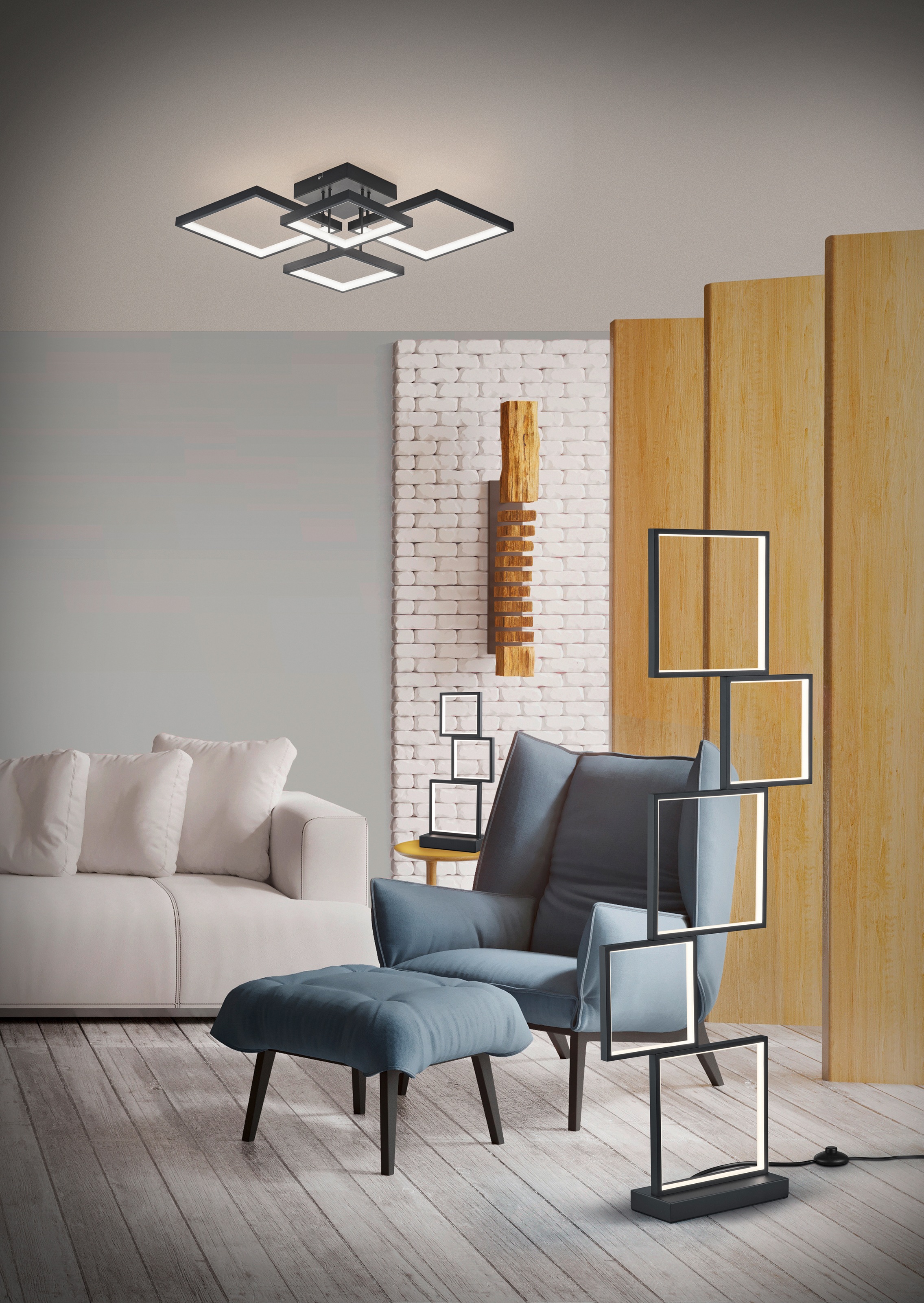 TRIO Leuchten LED Deckenleuchte »Sorrento«, 1 flammig, Leuchtmittel LED-Board | LED fest integriert, LED Deckenlampe mit Switch Dimmer, 2400 Lumen