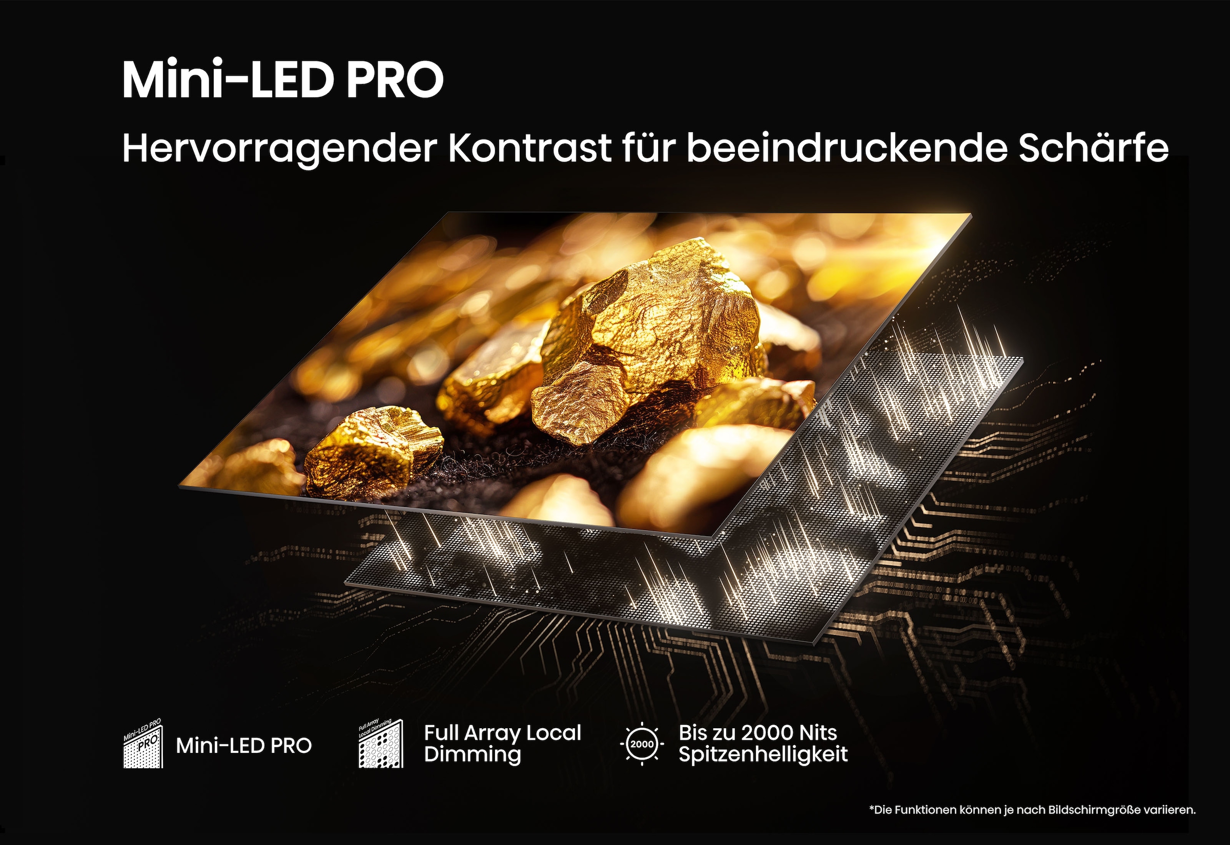 Hisense QLED Mini LED-Fernseher »65U7Q PRO« 164 cm/65 ″ Smart-TV 4K UHD MiniLED Smart TV