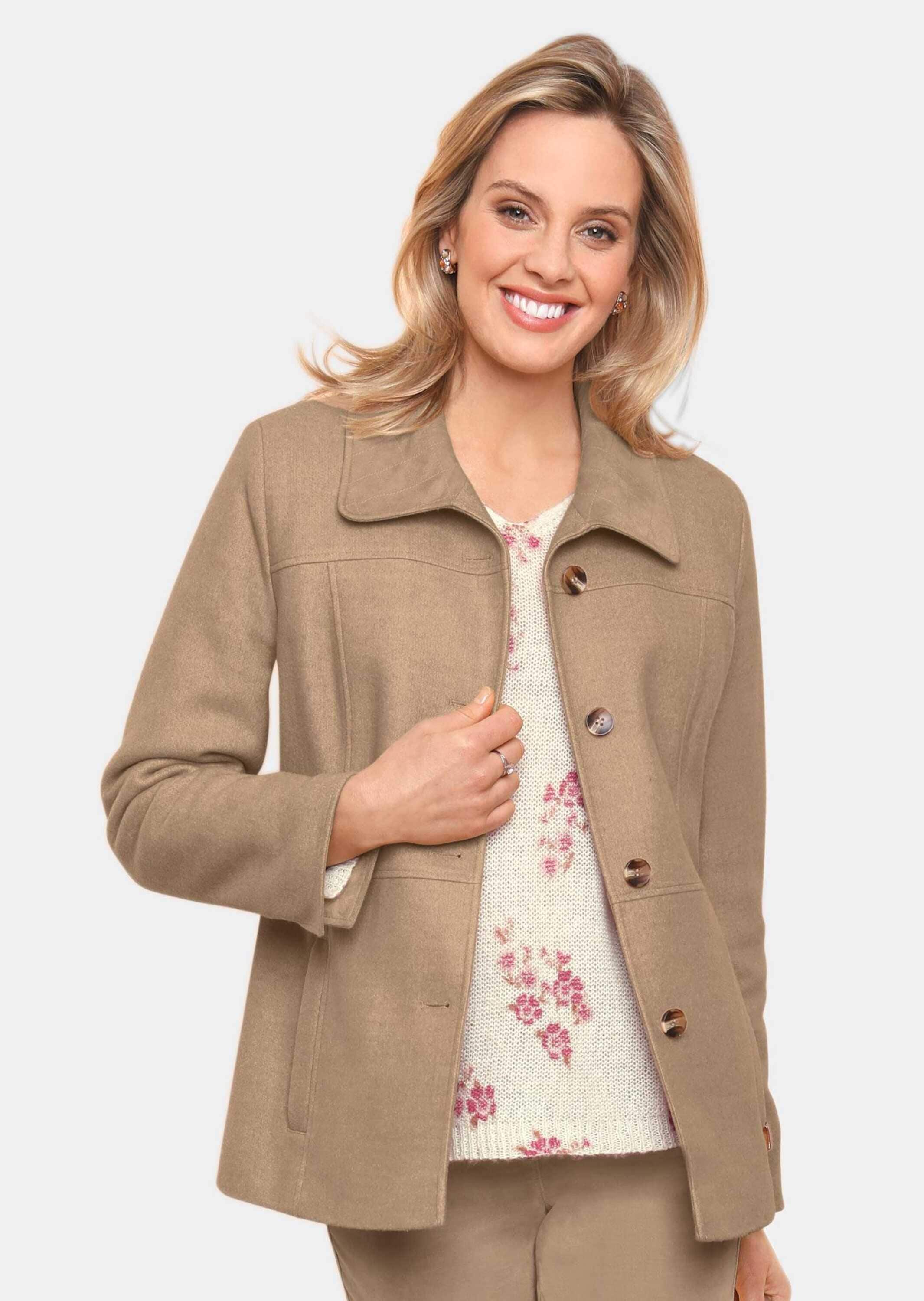 GOLDNER Kurzjacke »Jacke in Velourslederoptik«