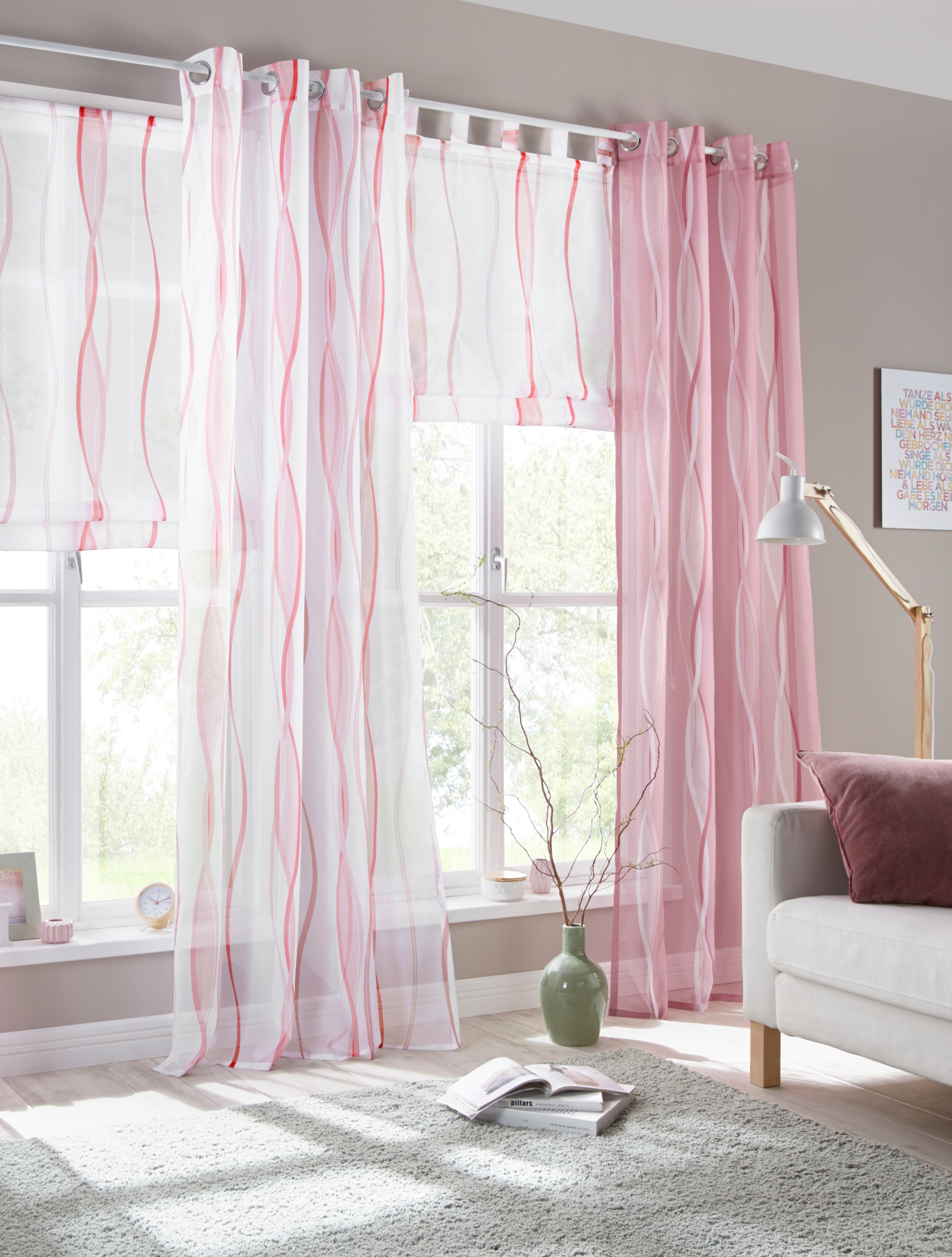 my home Gardine St.), (2 Set, Polyester, OTTO transparent, »Dimona«, Online Shop im Wellen Voile, 2-er