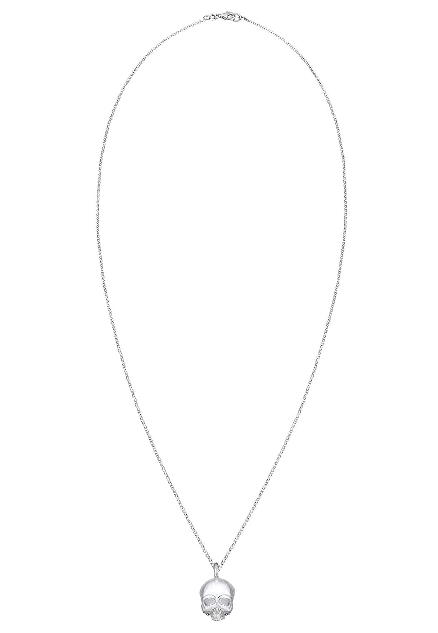 Kuzzoi Lange Kette »Halskette Totenkopf Schädel Gothic 925 Sterling Silber«