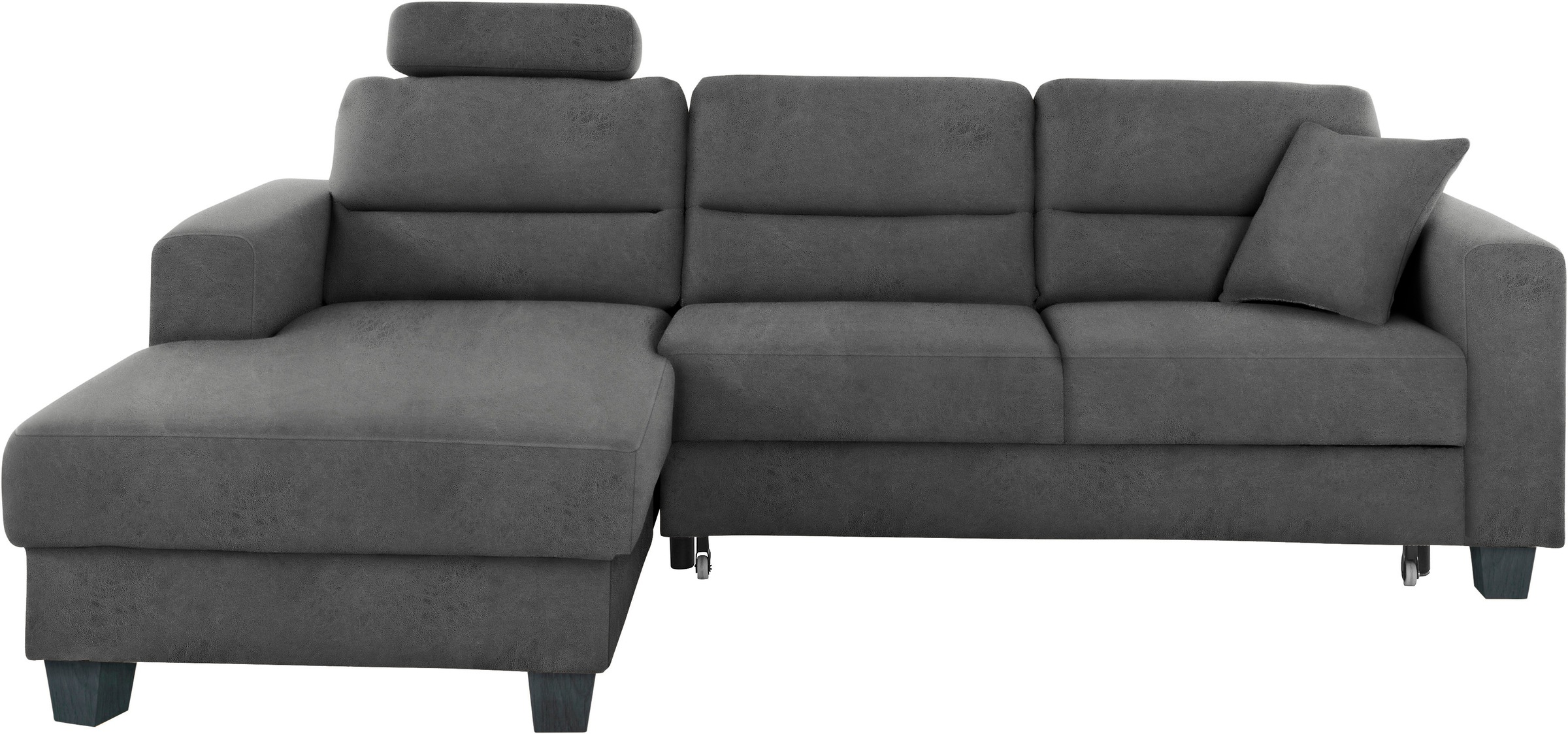 TRENDMANUFAKTUR Ecksofa »Chamber, zeitlos und modern, bequem mit hohem Sitzkomfort, L-Form«, inklusive einer Kopfstütze, wahlweise mit Schlaffunktion