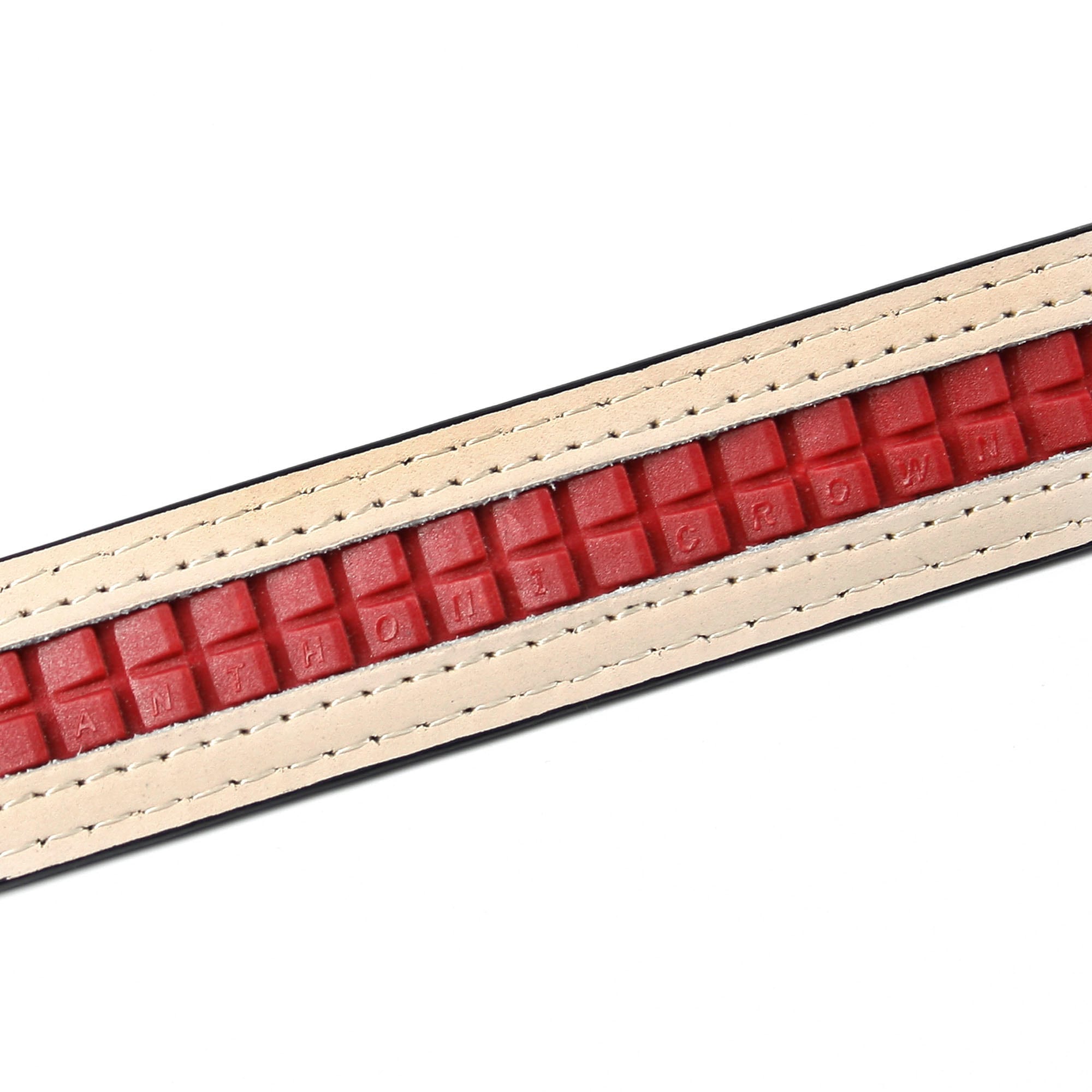 Anthoni Crown Ledergürtel, mit silberfarbener Glas-Schließe in Bicolor-Optik