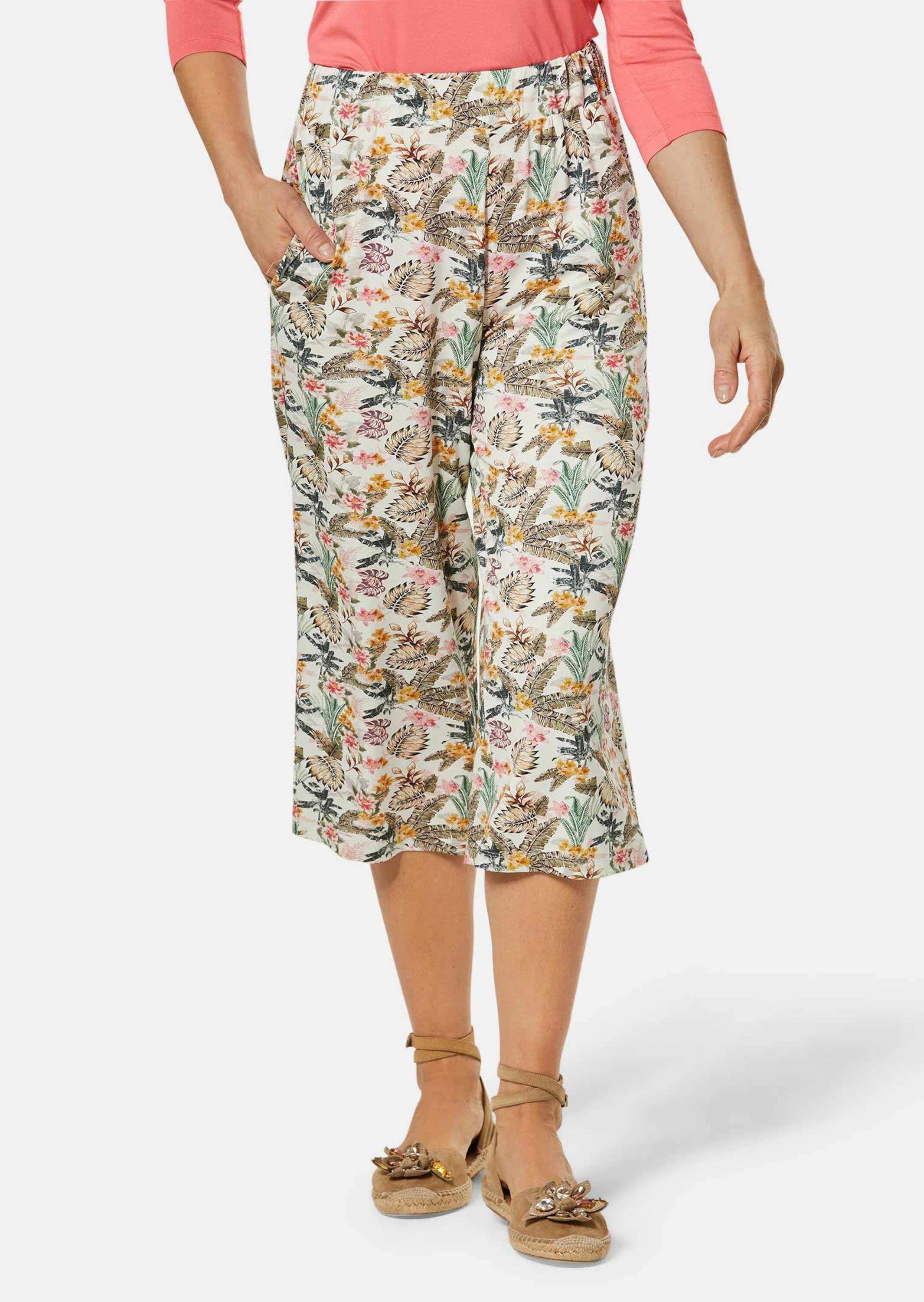 GOLDNER Chinos »Kurzgröße Druckhose Louisa mit weichem Fall«